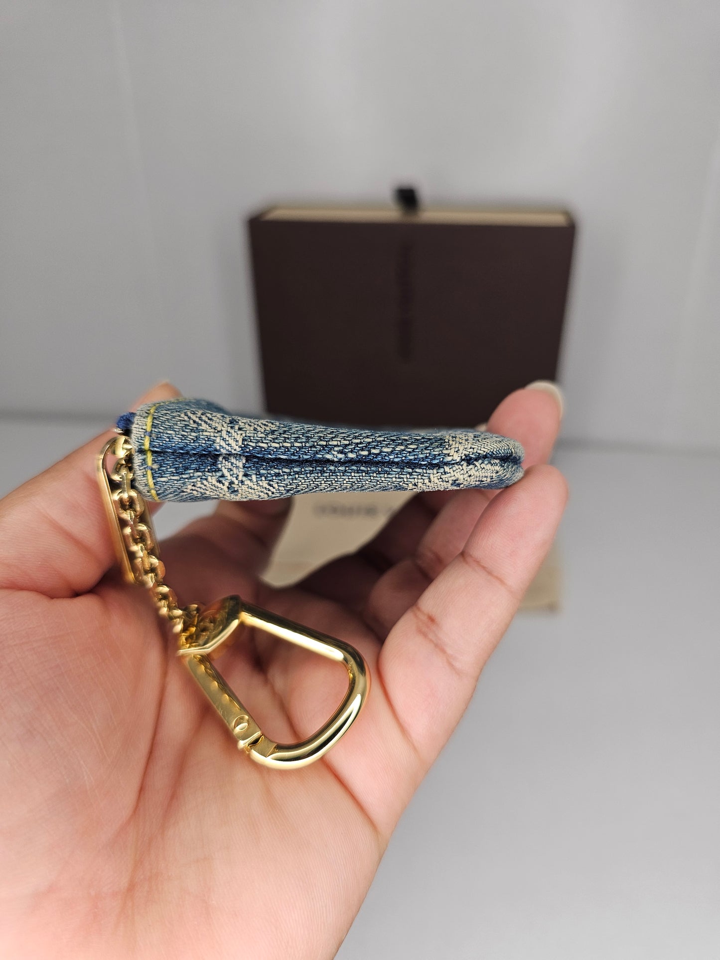 Louis Vuitton Vintage Denim Blue Key Pouch CA0097