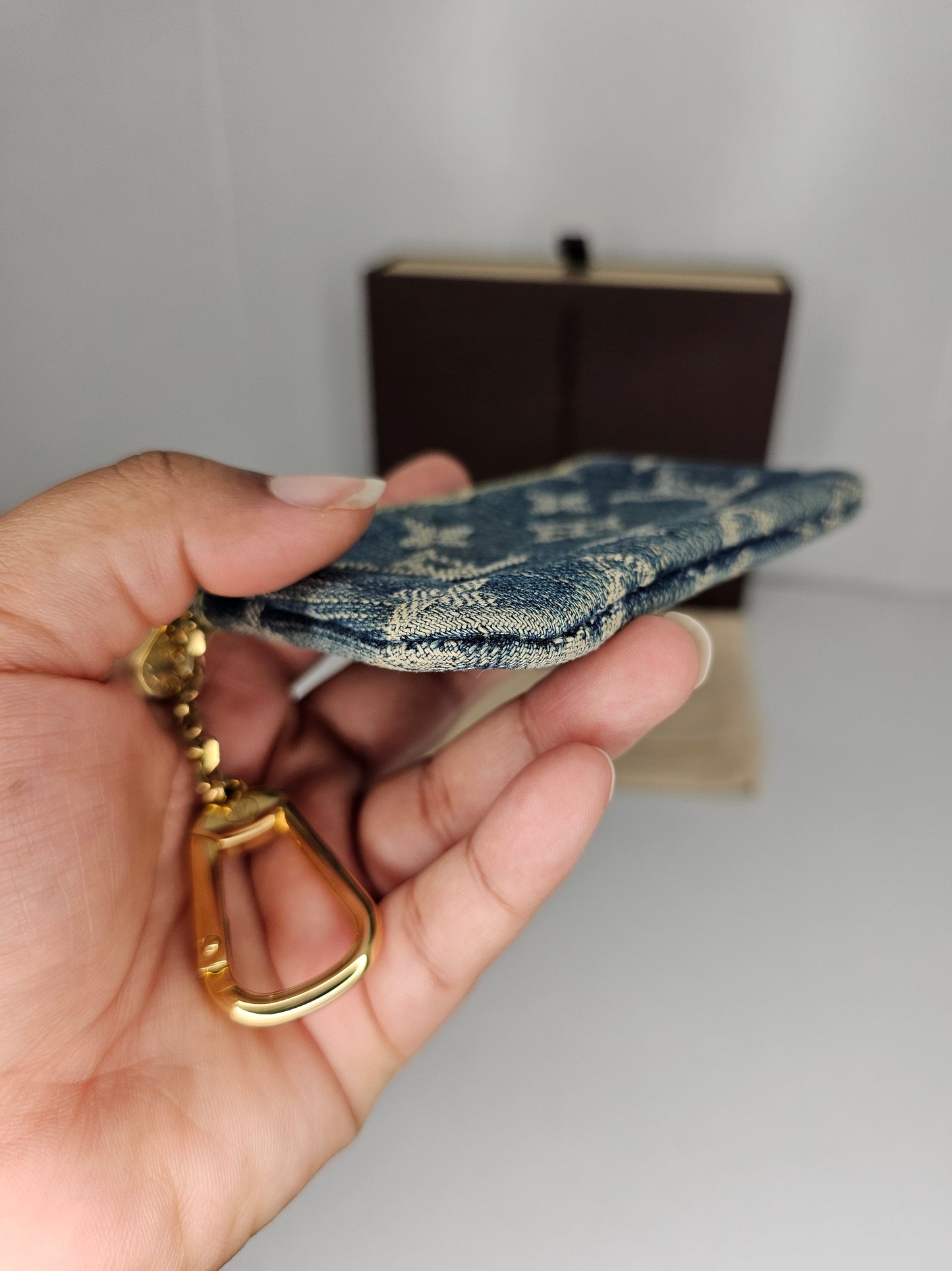 Louis Vuitton Vintage Denim Blue Key Pouch CA0097