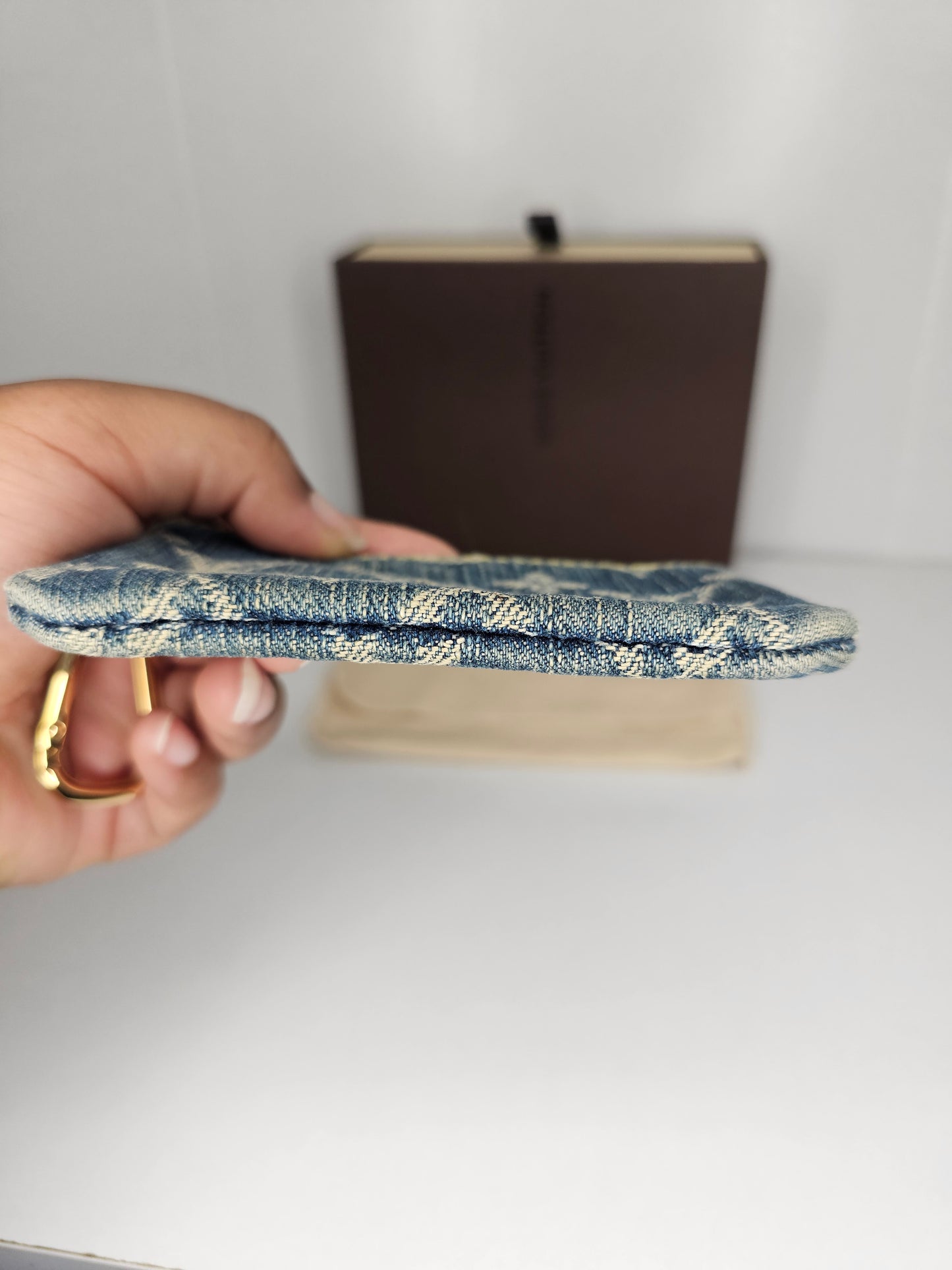 Louis Vuitton Vintage Denim Blue Key Pouch CA0097