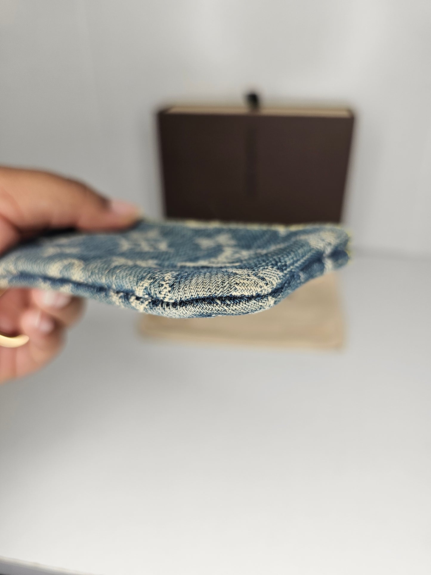 Louis Vuitton Vintage Denim Blue Key Pouch CA0097