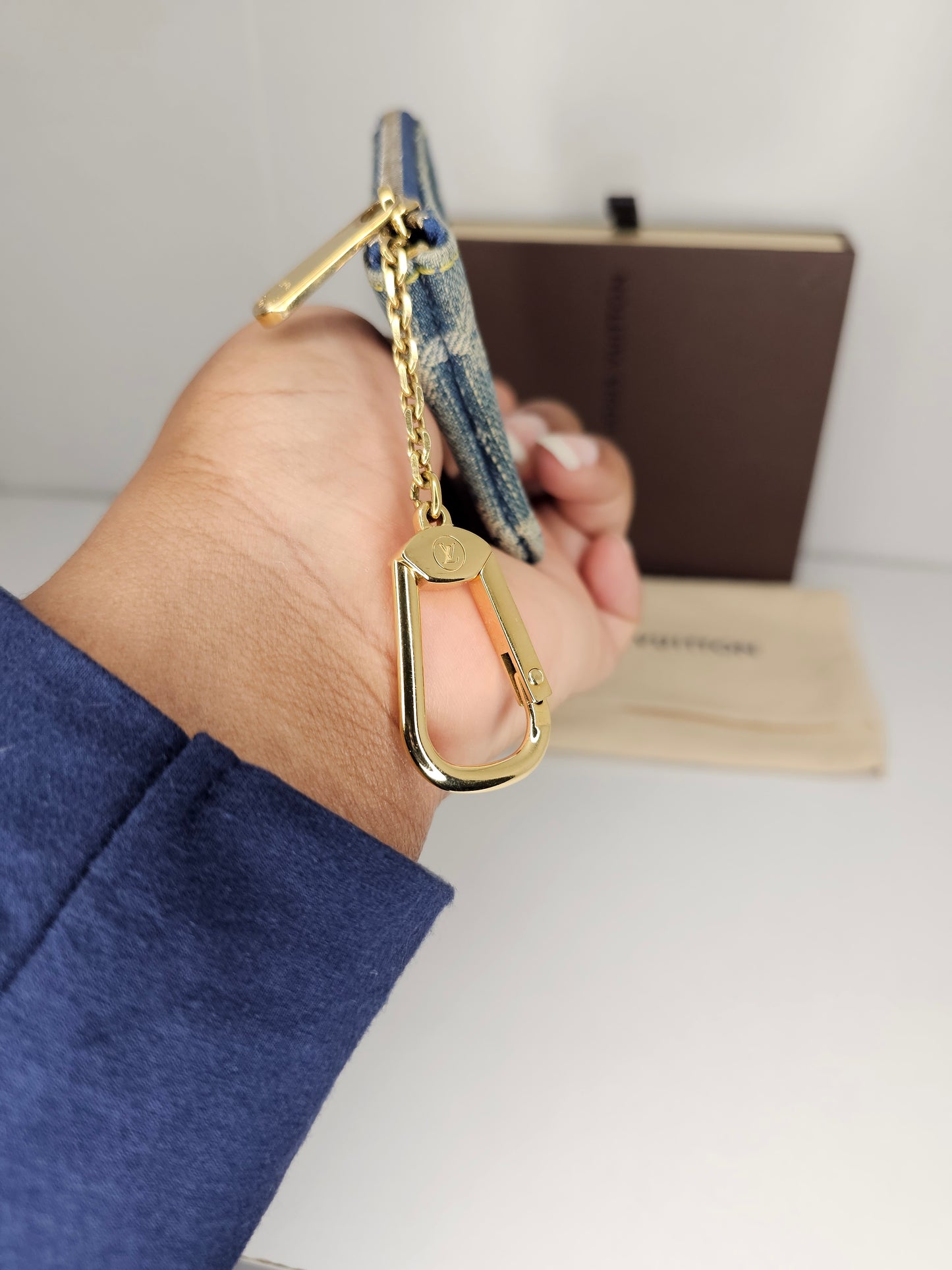 Louis Vuitton Vintage Denim Blue Key Pouch CA0097