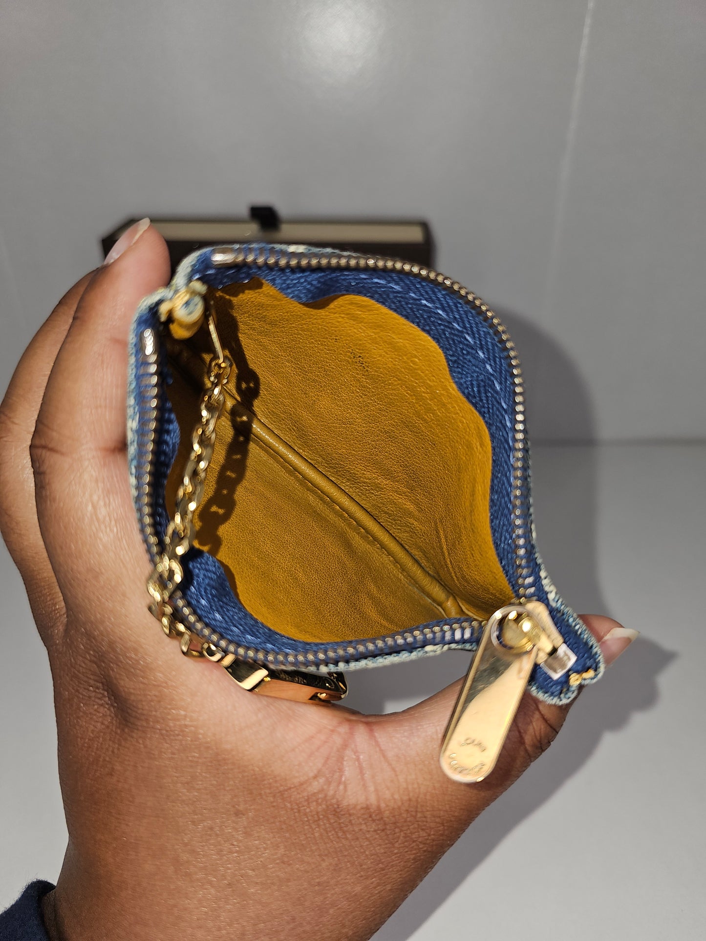 Louis Vuitton Vintage Denim Blue Key Pouch CA0097