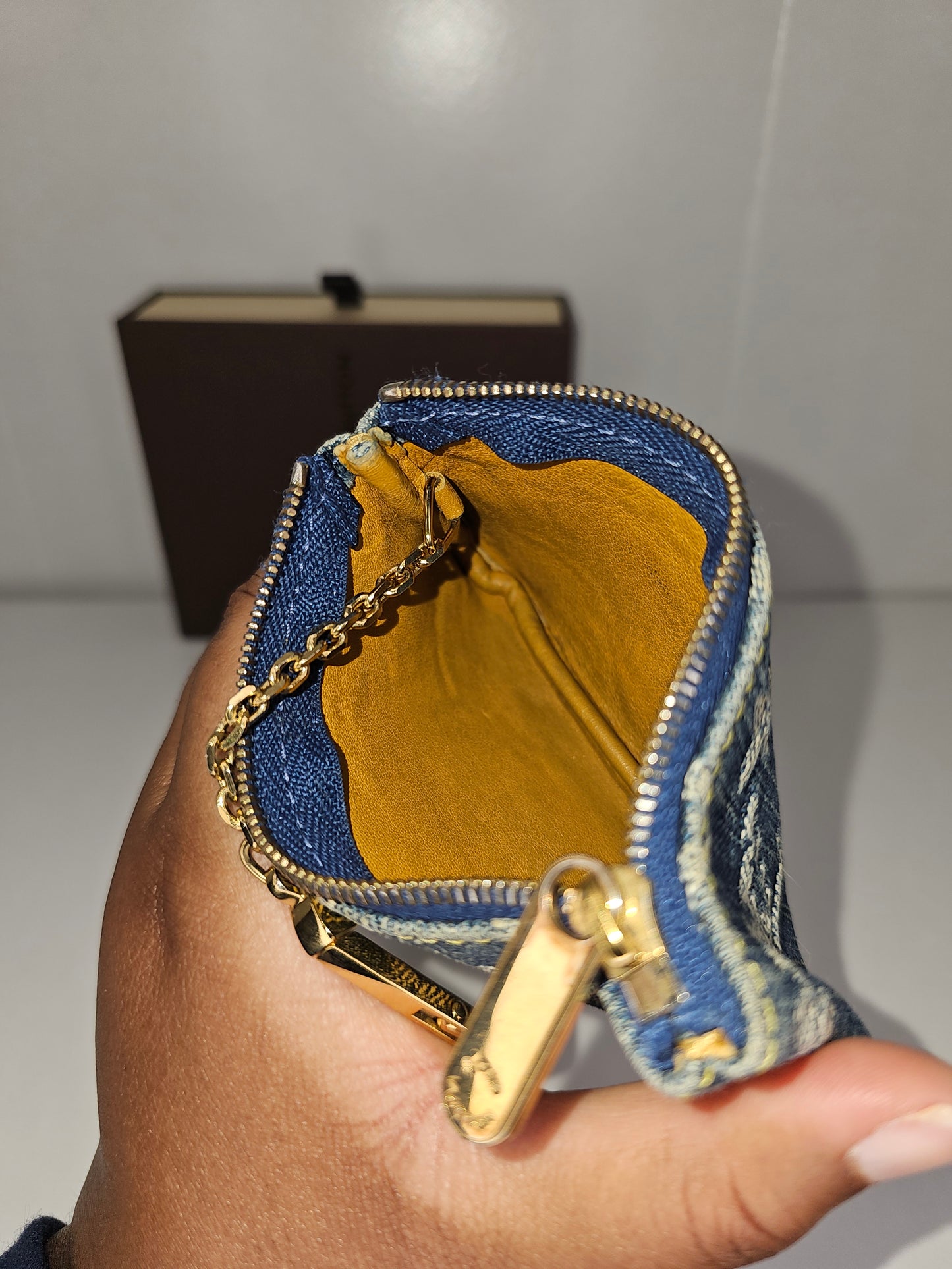 Louis Vuitton Vintage Denim Blue Key Pouch CA0097