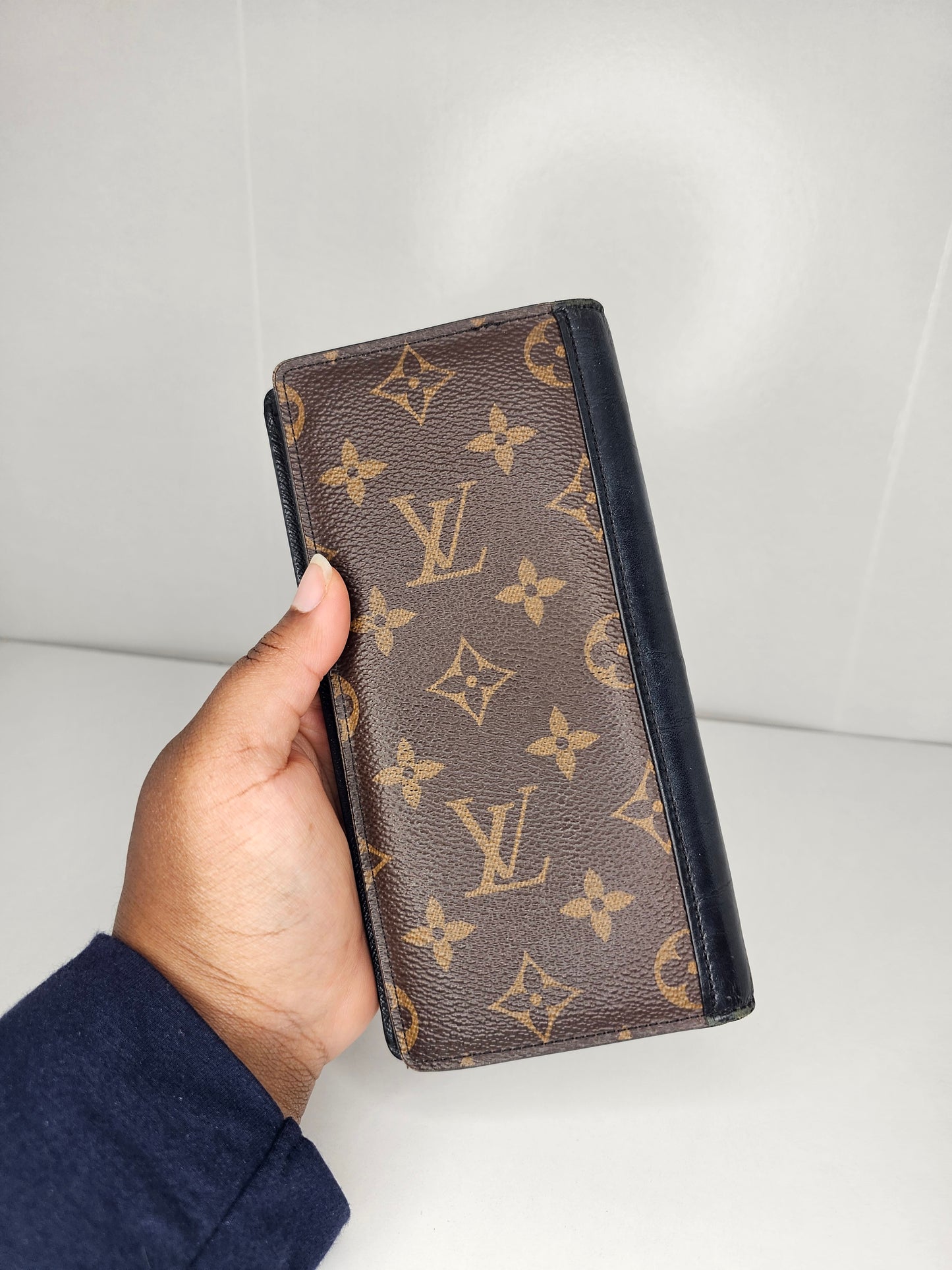 Louis Vuitton Black Macassar Brazza Wallet RA4260