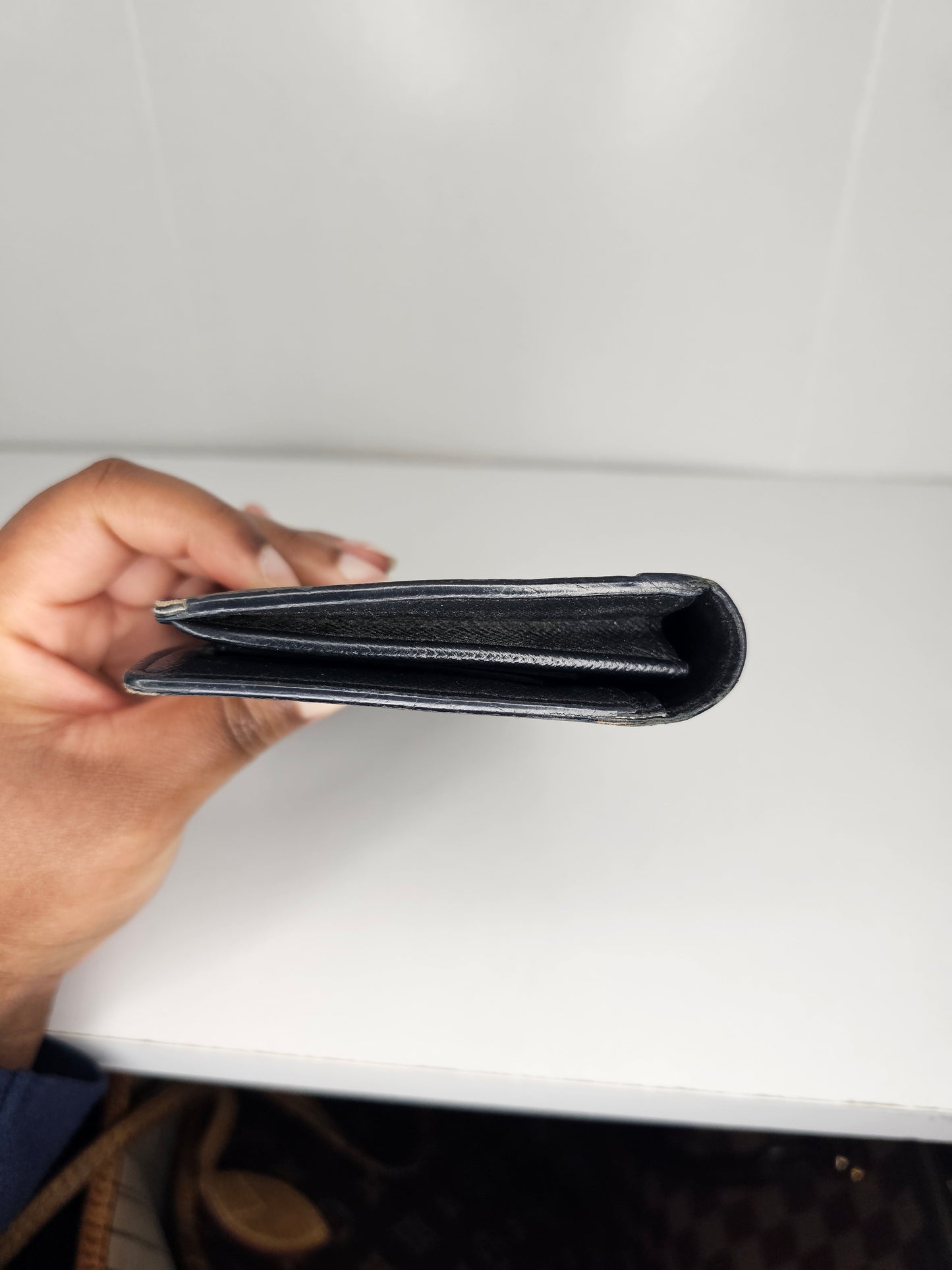 Louis Vuitton Black Macassar Brazza Wallet RA4260