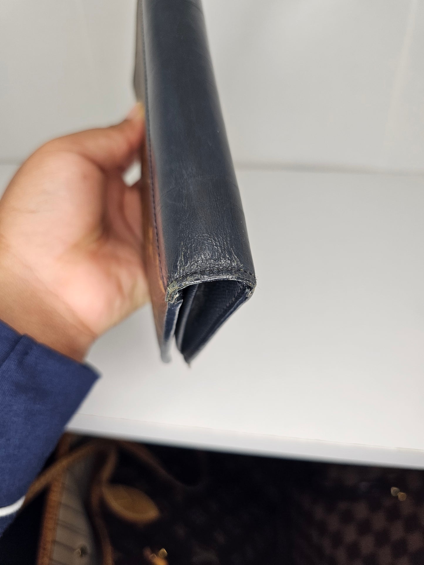 Louis Vuitton Black Macassar Brazza Wallet RA4260