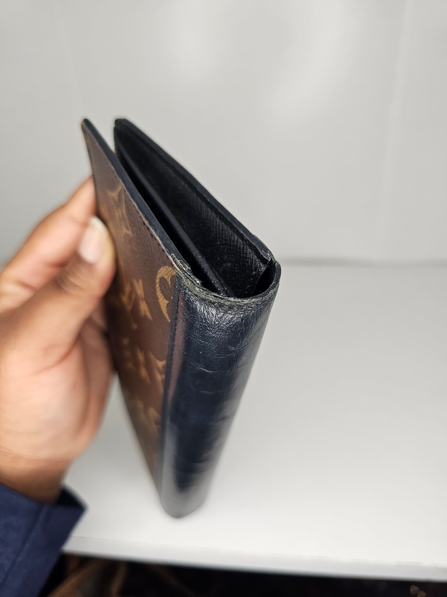 Louis Vuitton Black Macassar Brazza Wallet RA4260