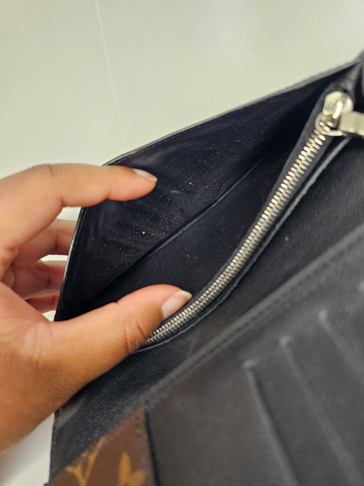 Louis Vuitton Black Macassar Brazza Wallet RA4260