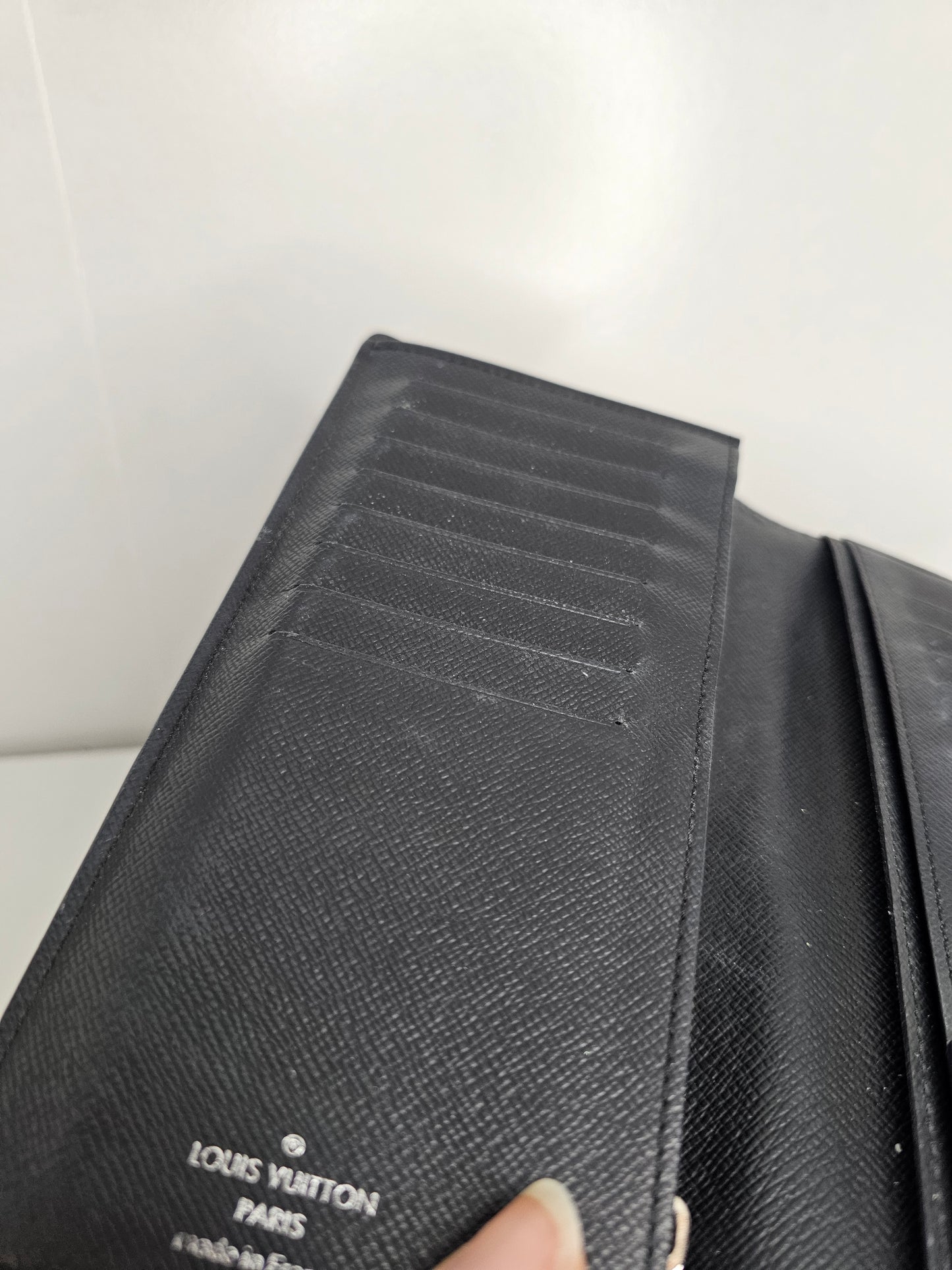 Louis Vuitton Black Macassar Brazza Wallet RA4260