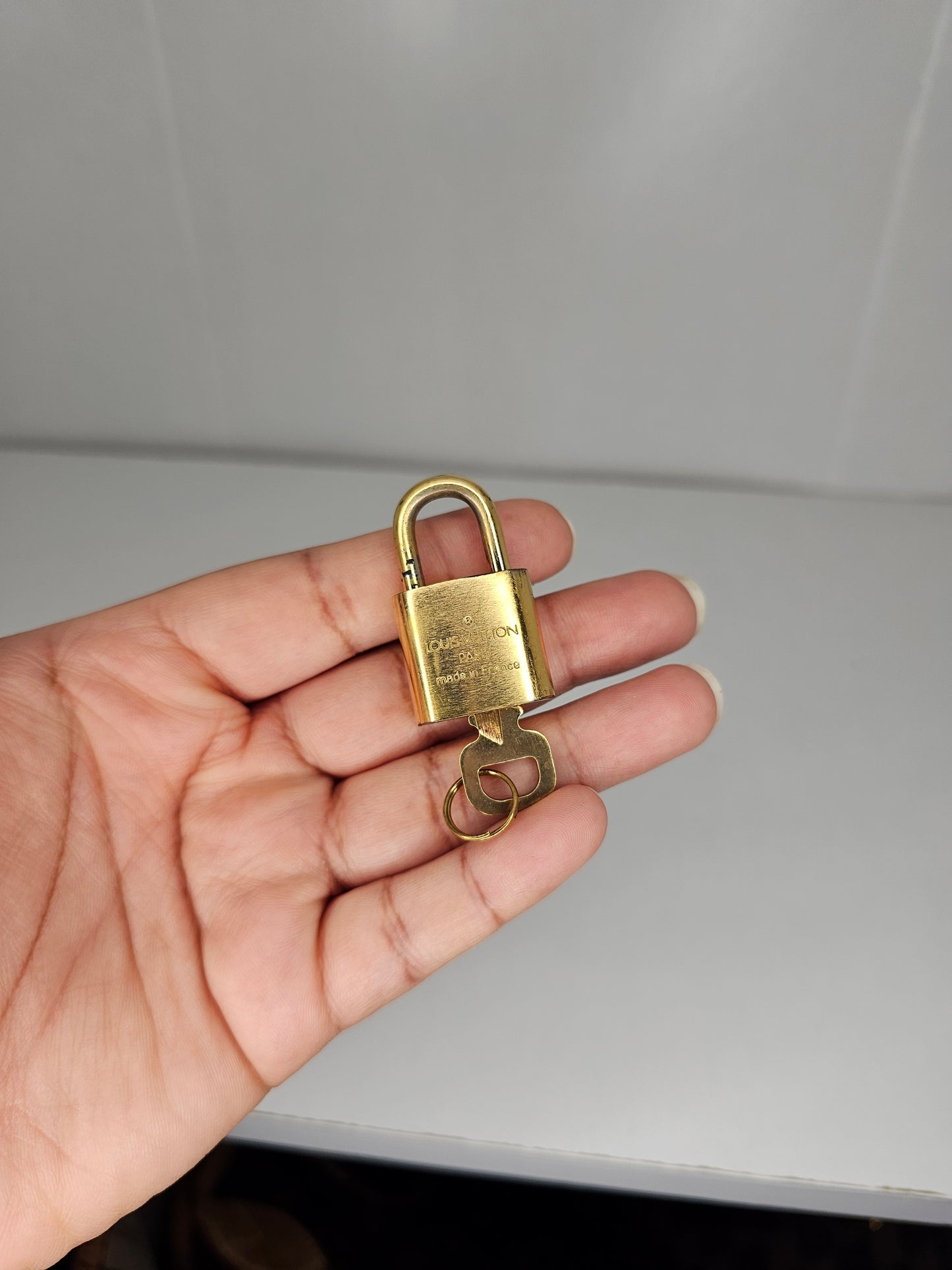 Louis Vuitton Gold Brass Lock and Key #300