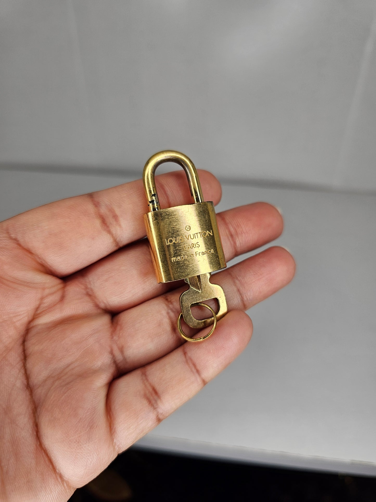 Louis Vuitton Gold Brass Lock and Key #300