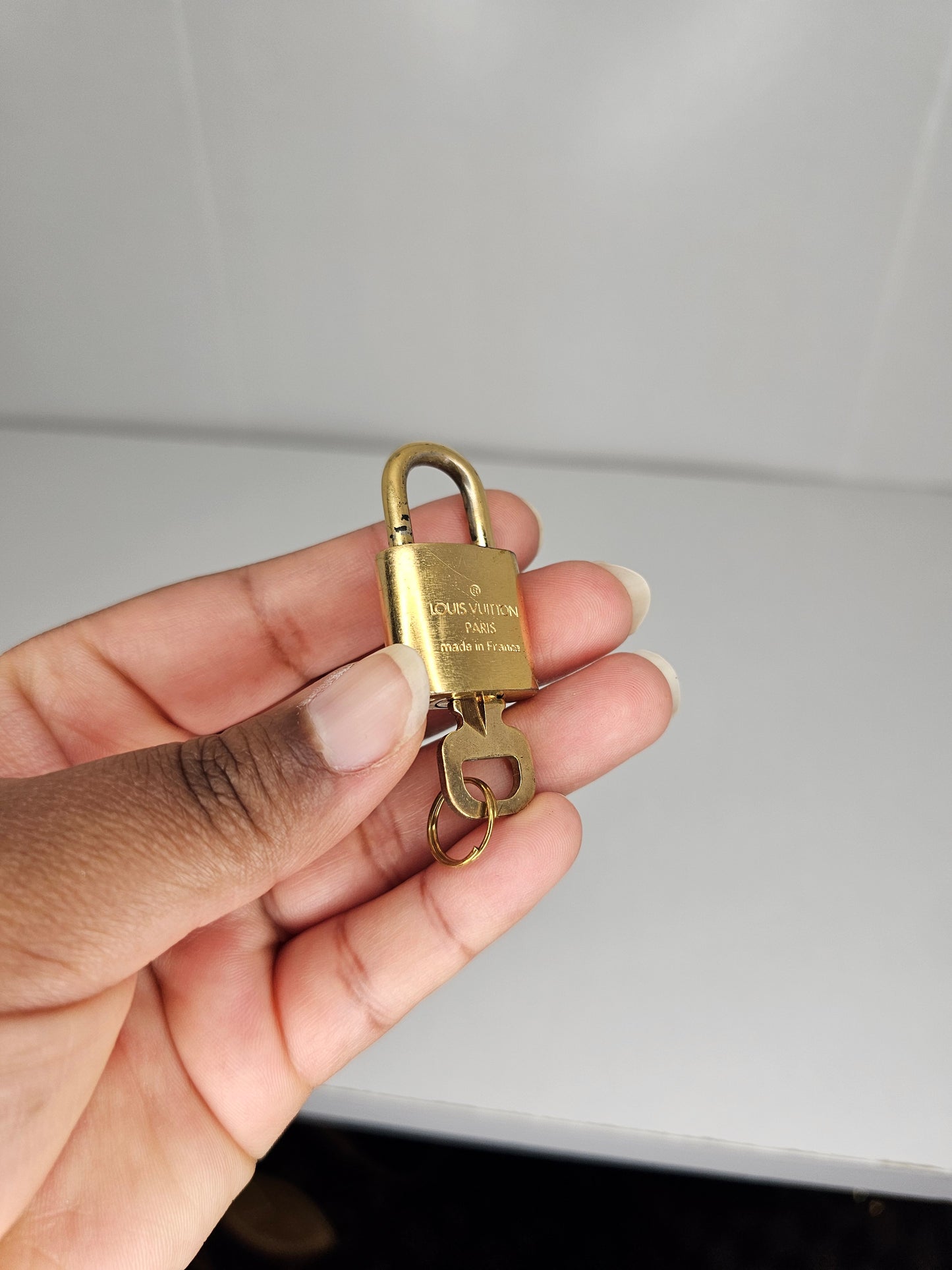 Louis Vuitton Gold Brass Lock and Key #300