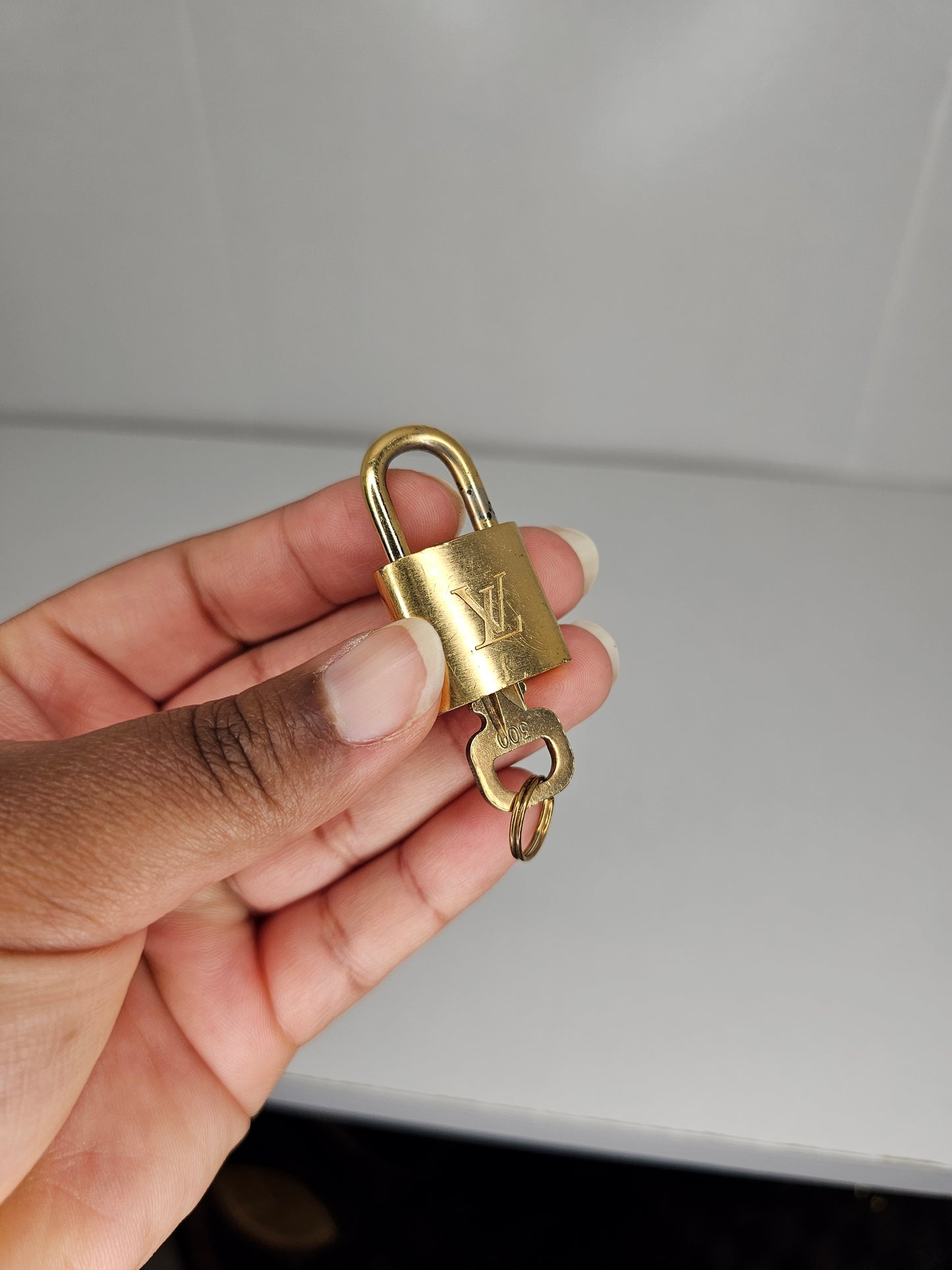 Louis Vuitton Gold Brass Lock and Key #300
