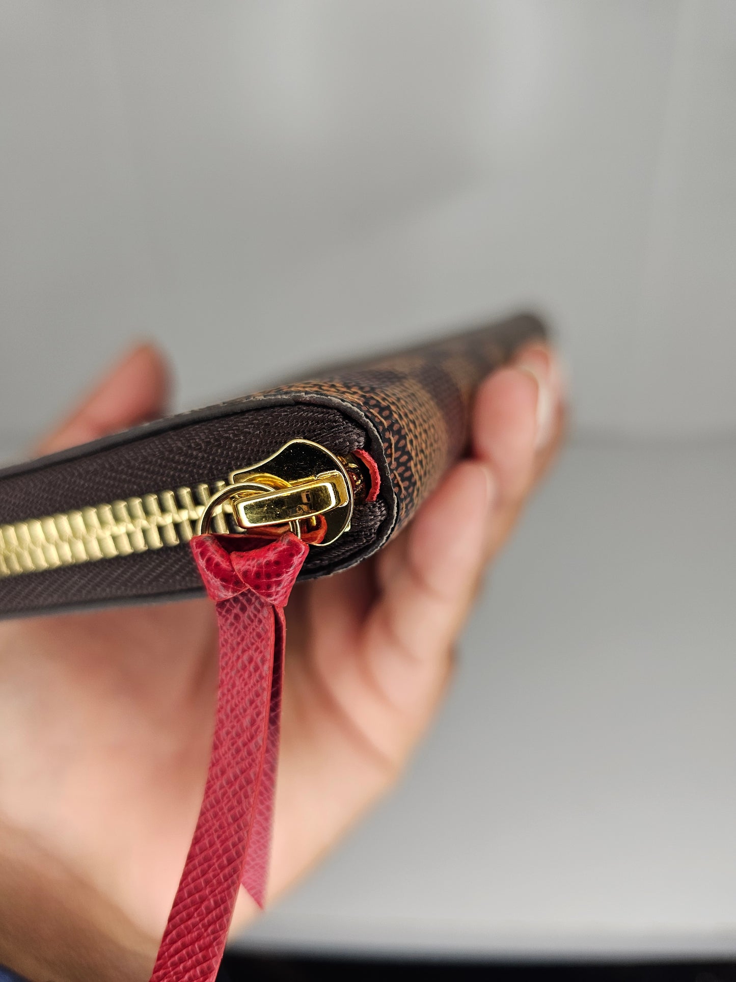 Louis Vuitton Damier Ebene Red Clemence Wallet 💾