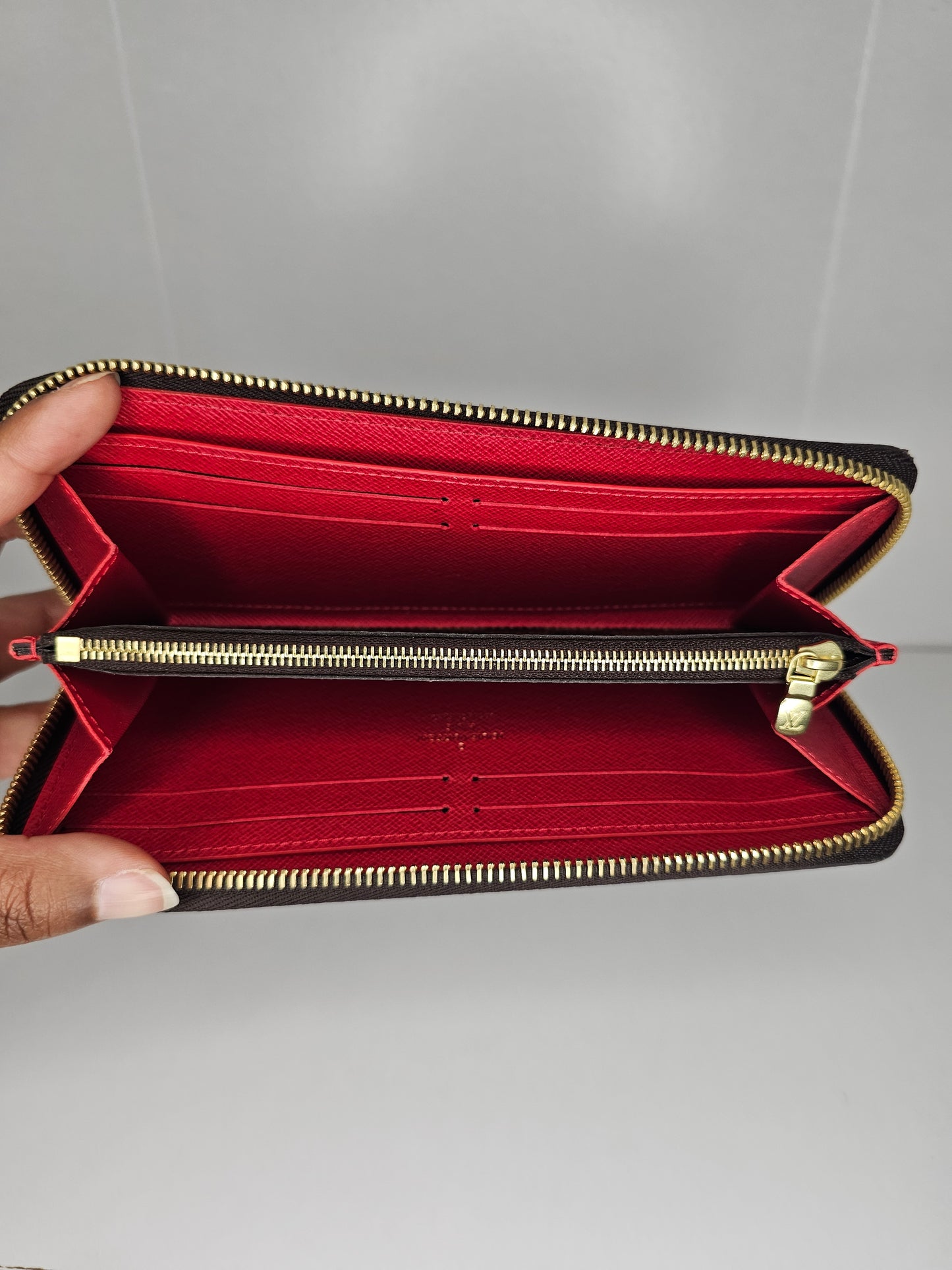Louis Vuitton Damier Ebene Red Clemence Wallet 💾