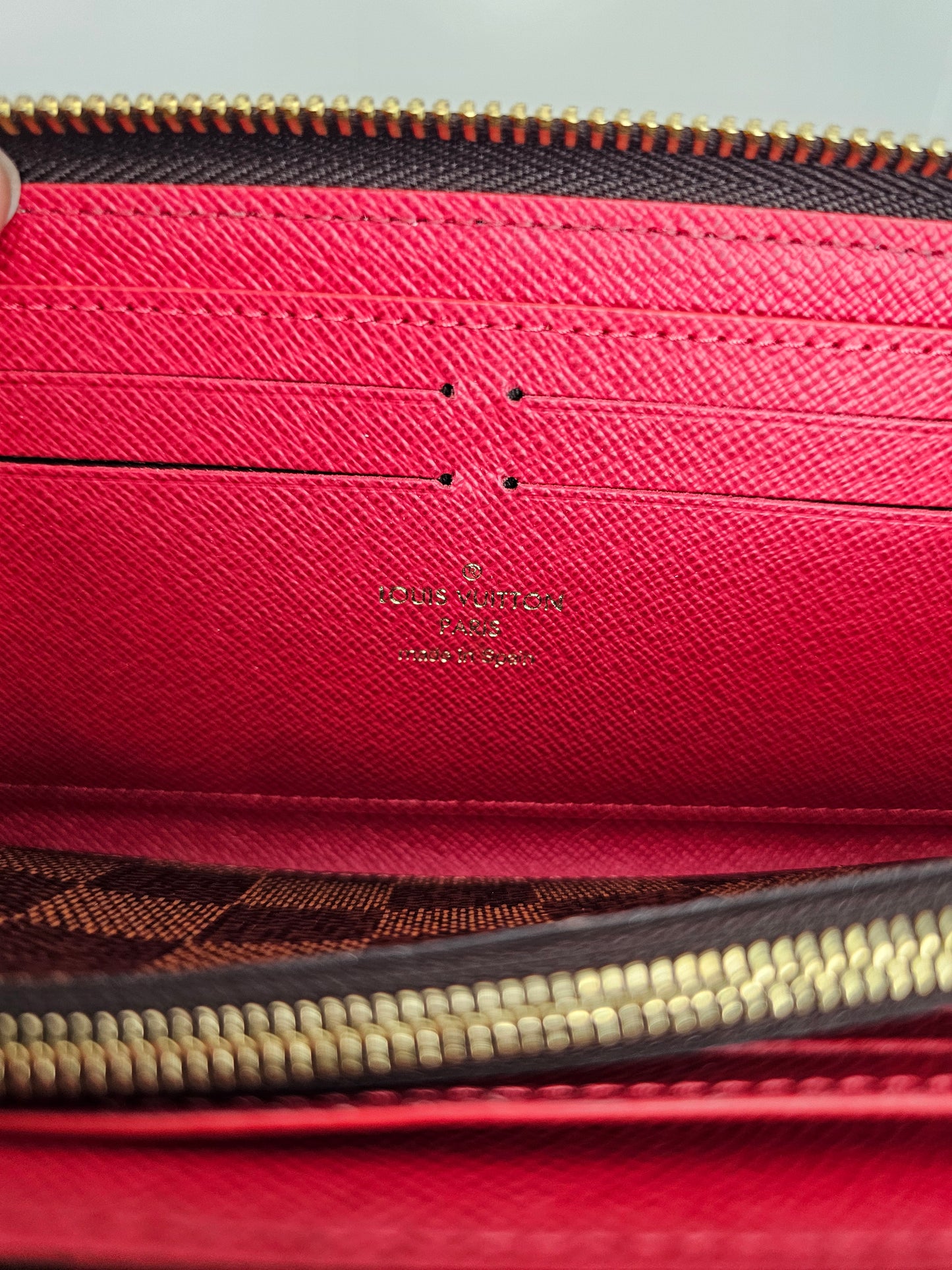 Louis Vuitton Damier Ebene Red Clemence Wallet 💾