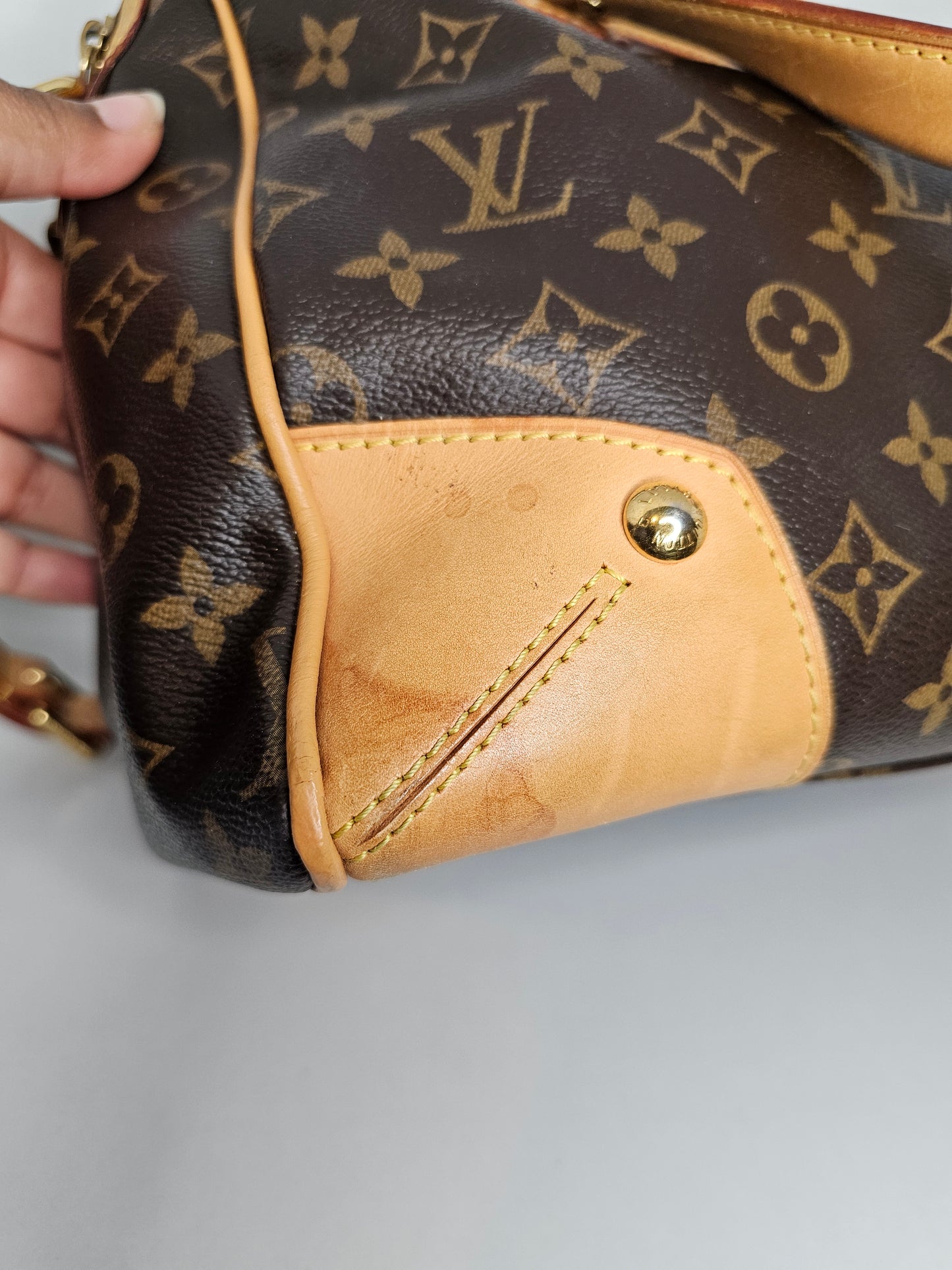 Louis Vuitton Retiro NM PM Shoulder Bag MB0142 (Leather Trim Repaired / Painted)