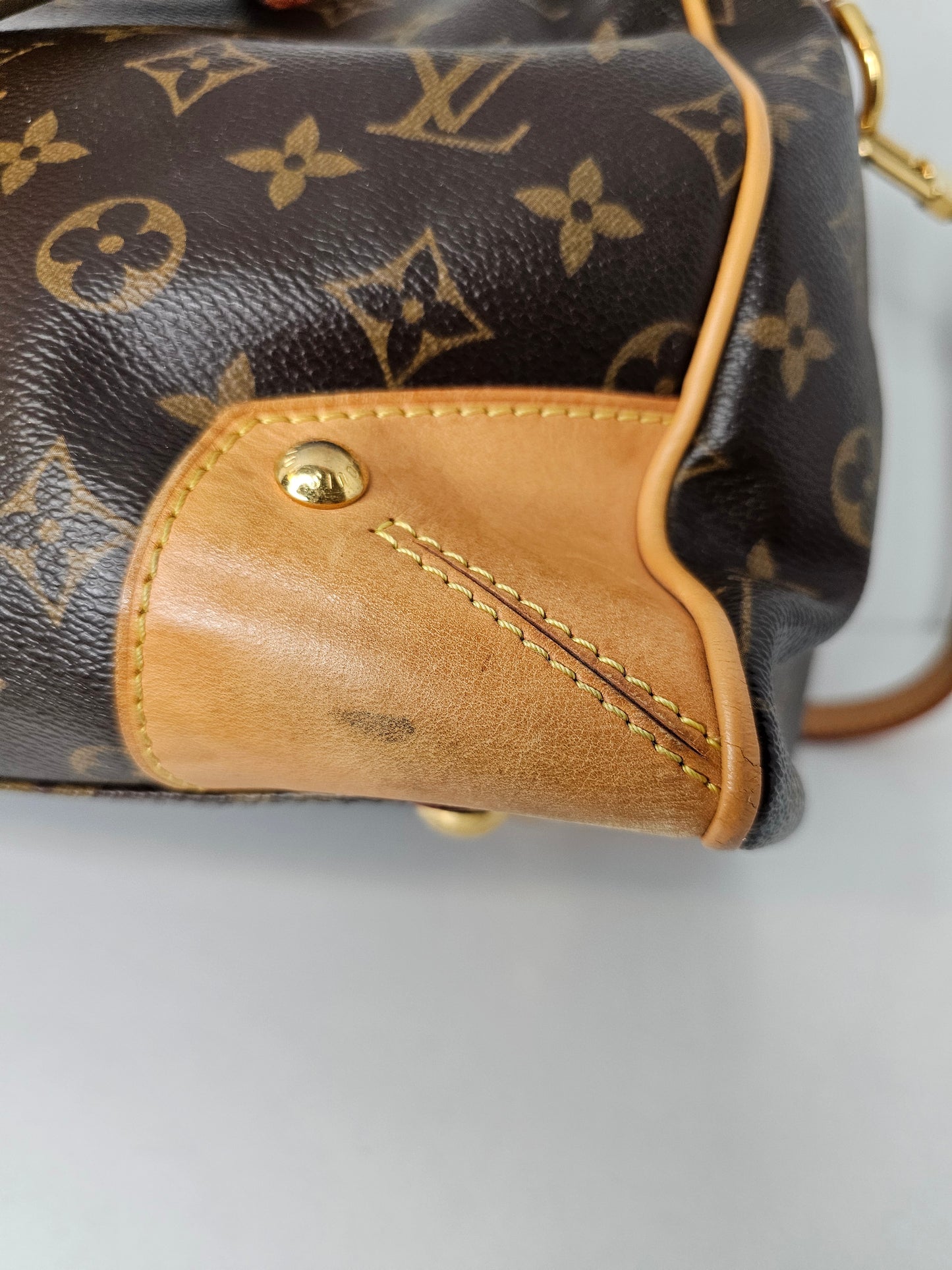 Louis Vuitton Retiro NM PM Shoulder Bag MB0142 (Leather Trim Repaired / Painted)