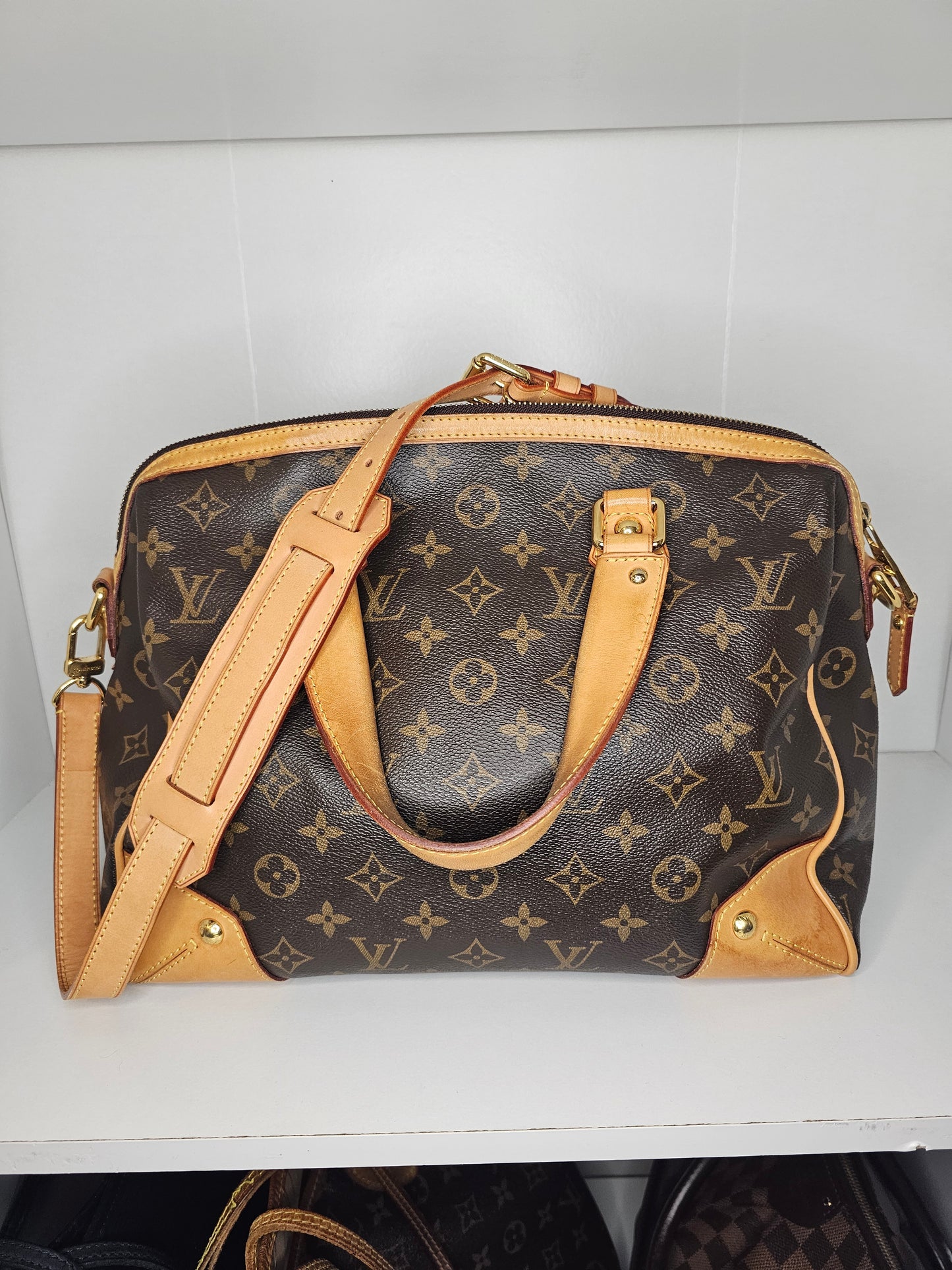 Louis Vuitton Retiro NM PM Shoulder Bag MB0142 (Leather Trim Repaired / Painted)