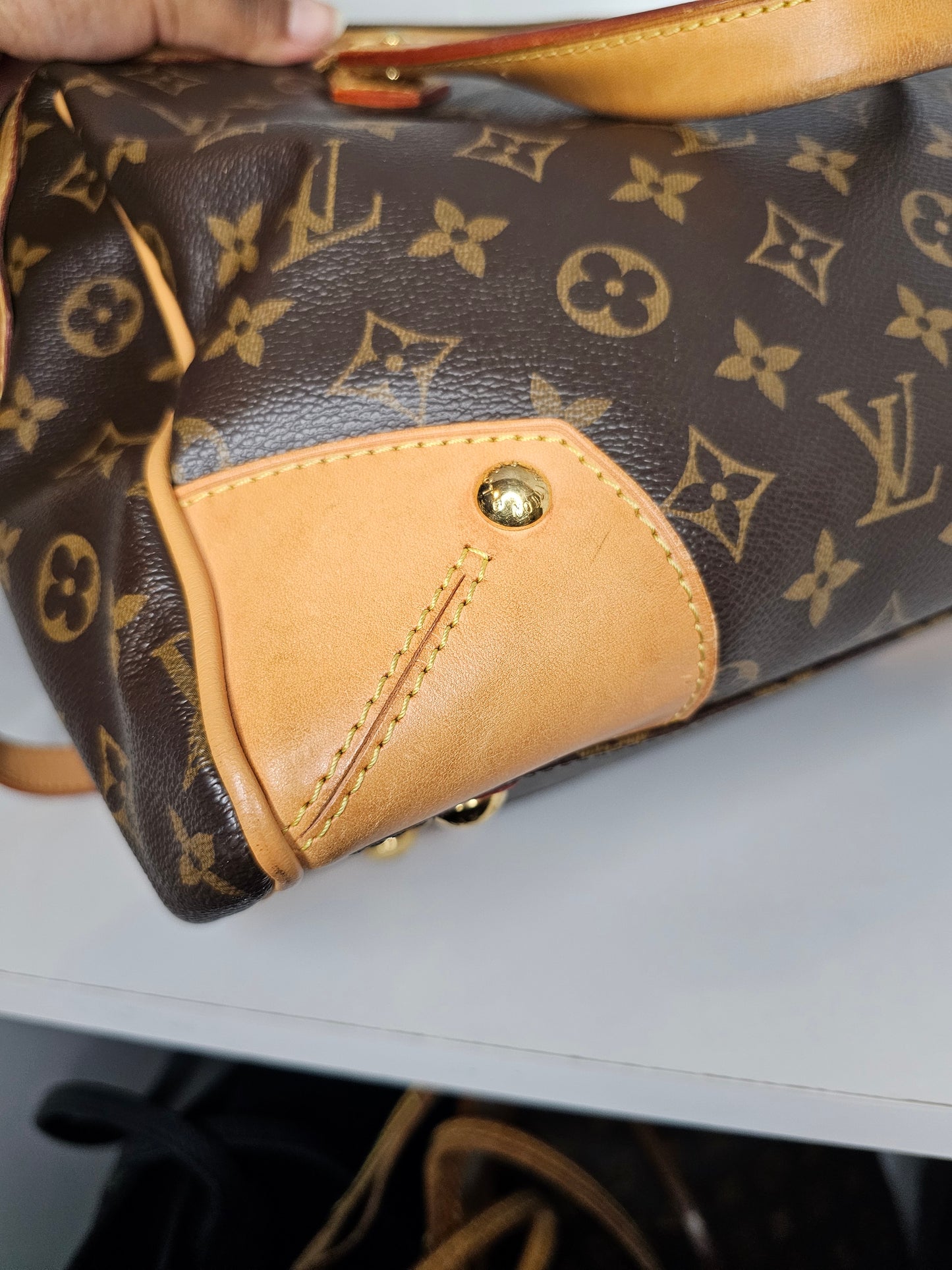 Louis Vuitton Retiro NM PM Shoulder Bag MB0142 (Leather Trim Repaired / Painted)