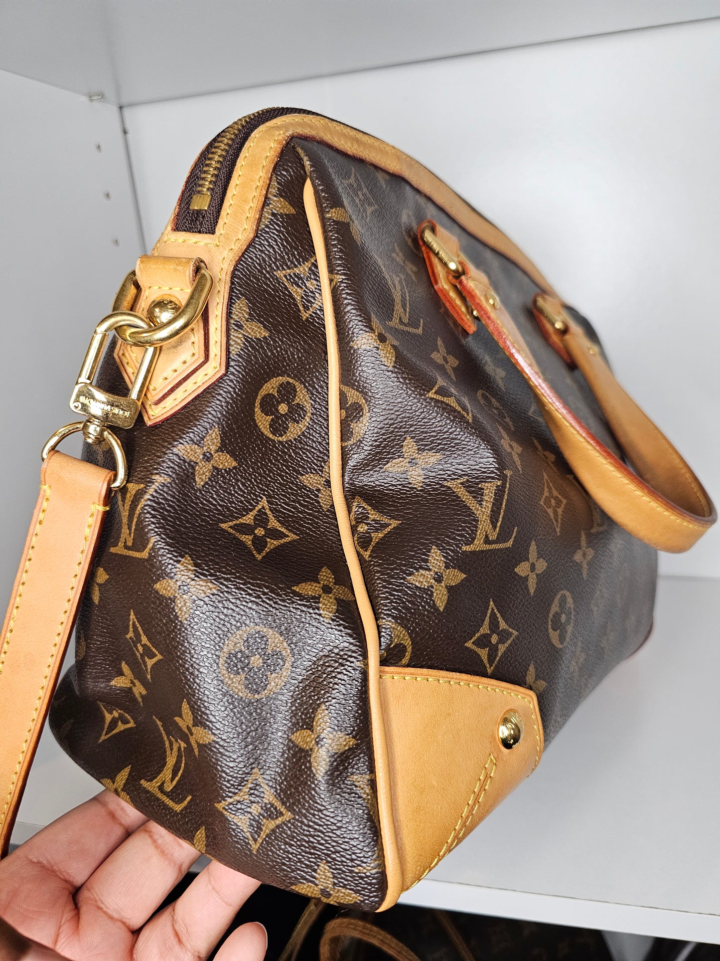 Louis Vuitton Retiro NM PM Shoulder Bag MB0142 (Leather Trim Repaired / Painted)