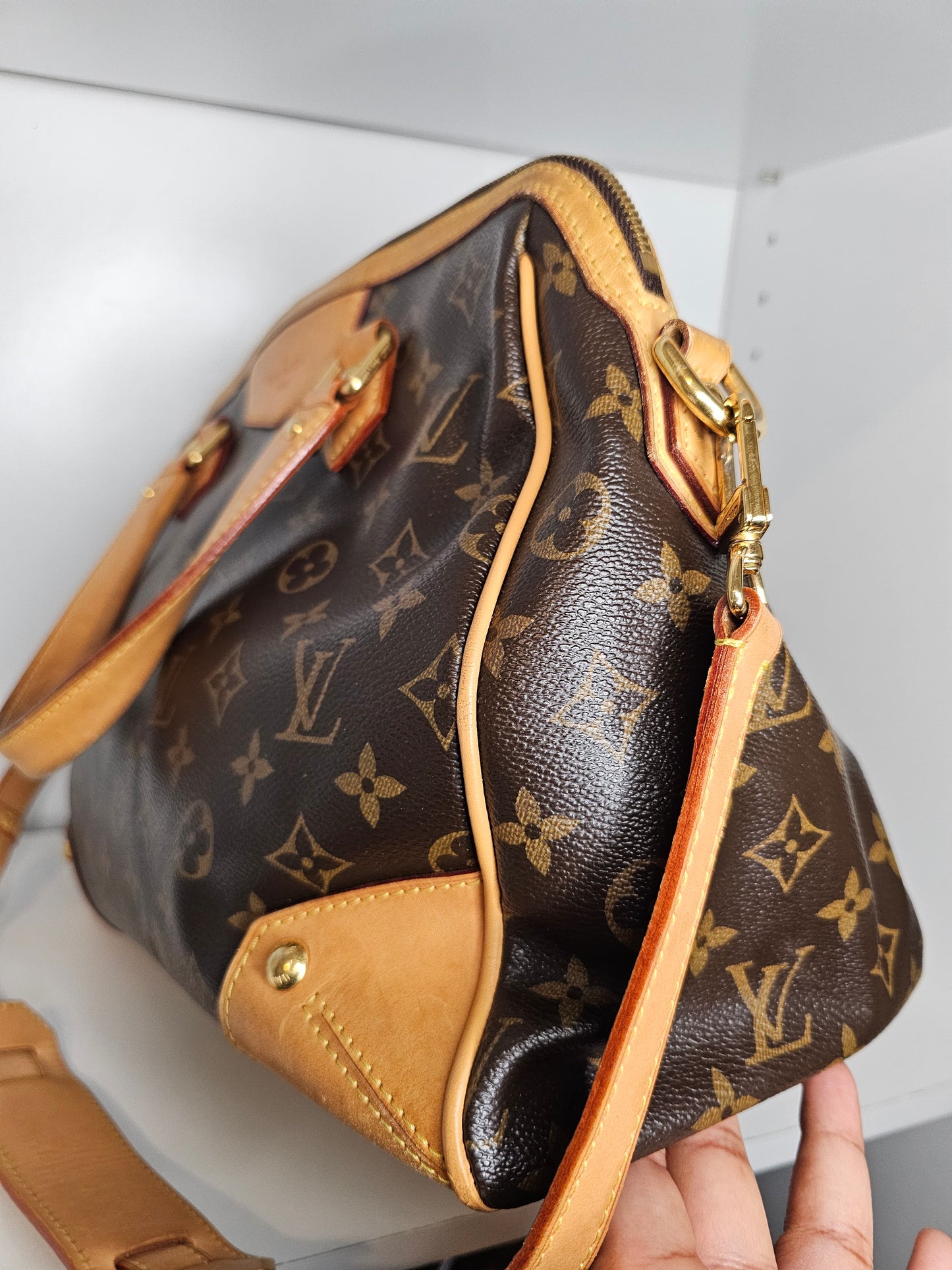 Louis Vuitton Retiro NM PM Shoulder Bag MB0142 (Leather Trim Repaired / Painted)