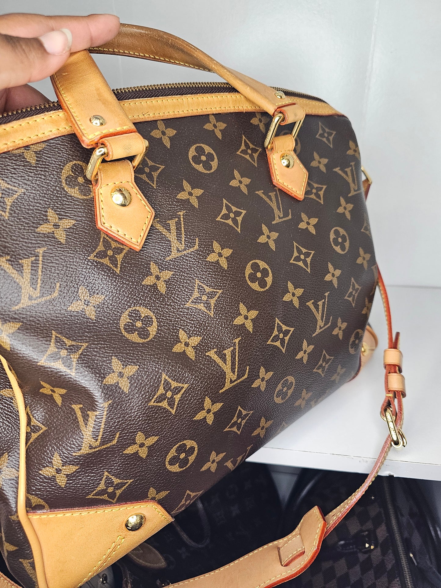 Louis Vuitton Retiro NM PM Shoulder Bag MB0142 (Leather Trim Repaired / Painted)