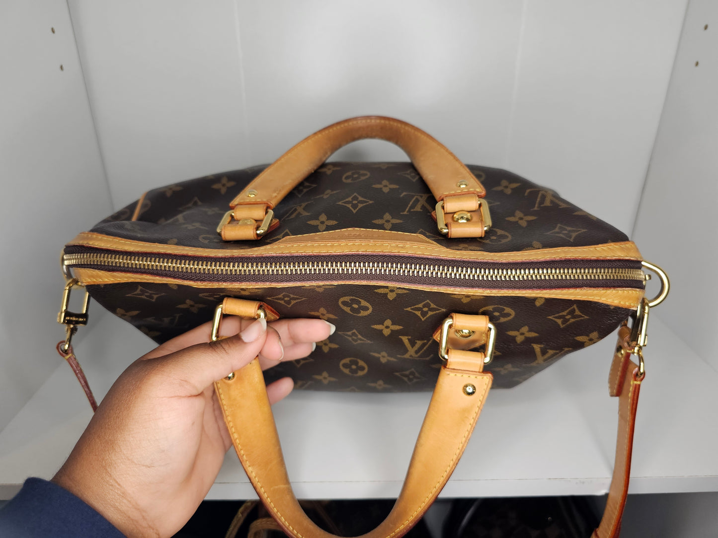 Louis Vuitton Retiro NM PM Shoulder Bag MB0142 (Leather Trim Repaired / Painted)