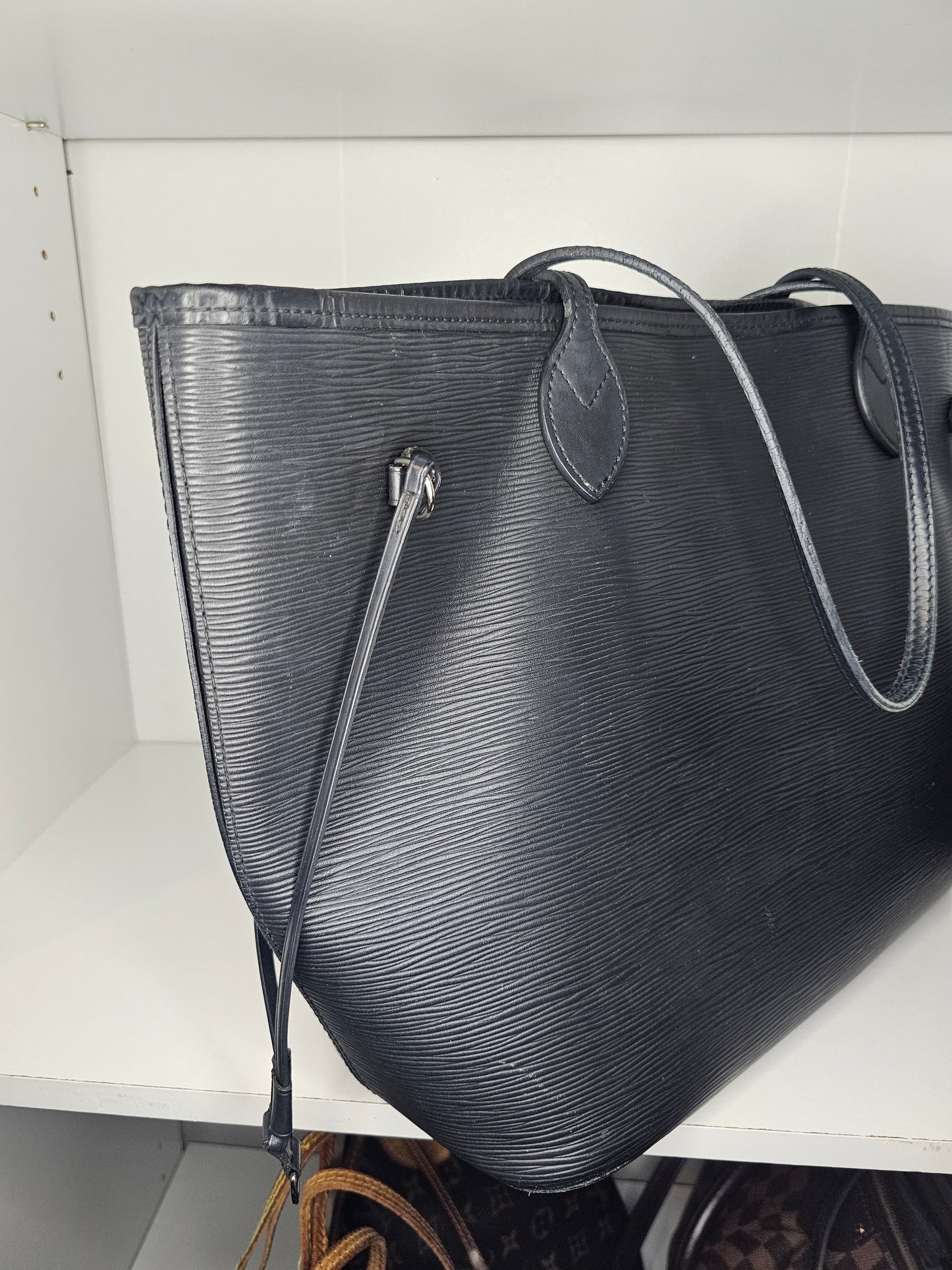 Louis Vuitton Black Epi Neverfull MM & Pochette UB0148