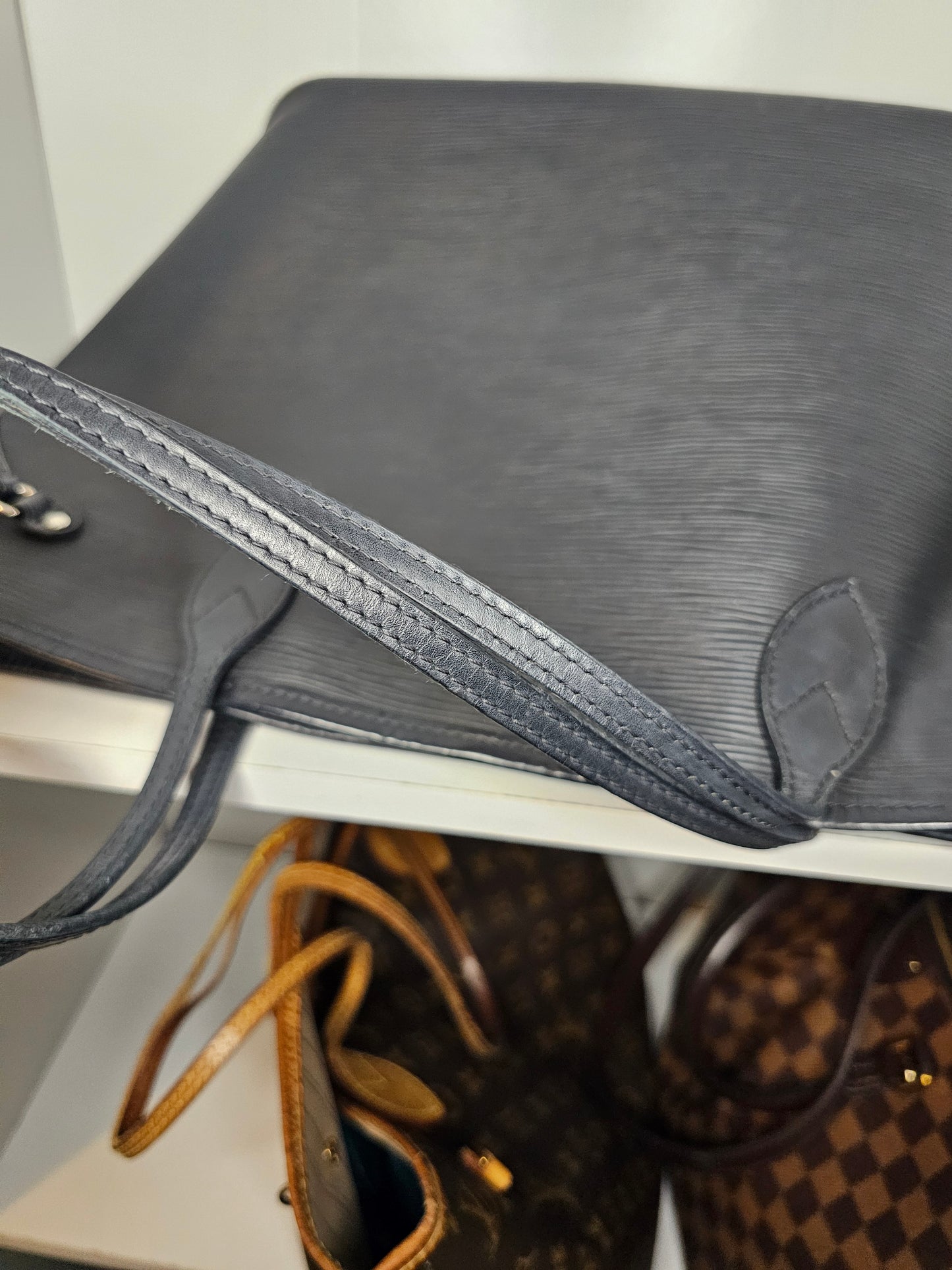 Louis Vuitton Black Epi Neverfull MM & Pochette UB0148