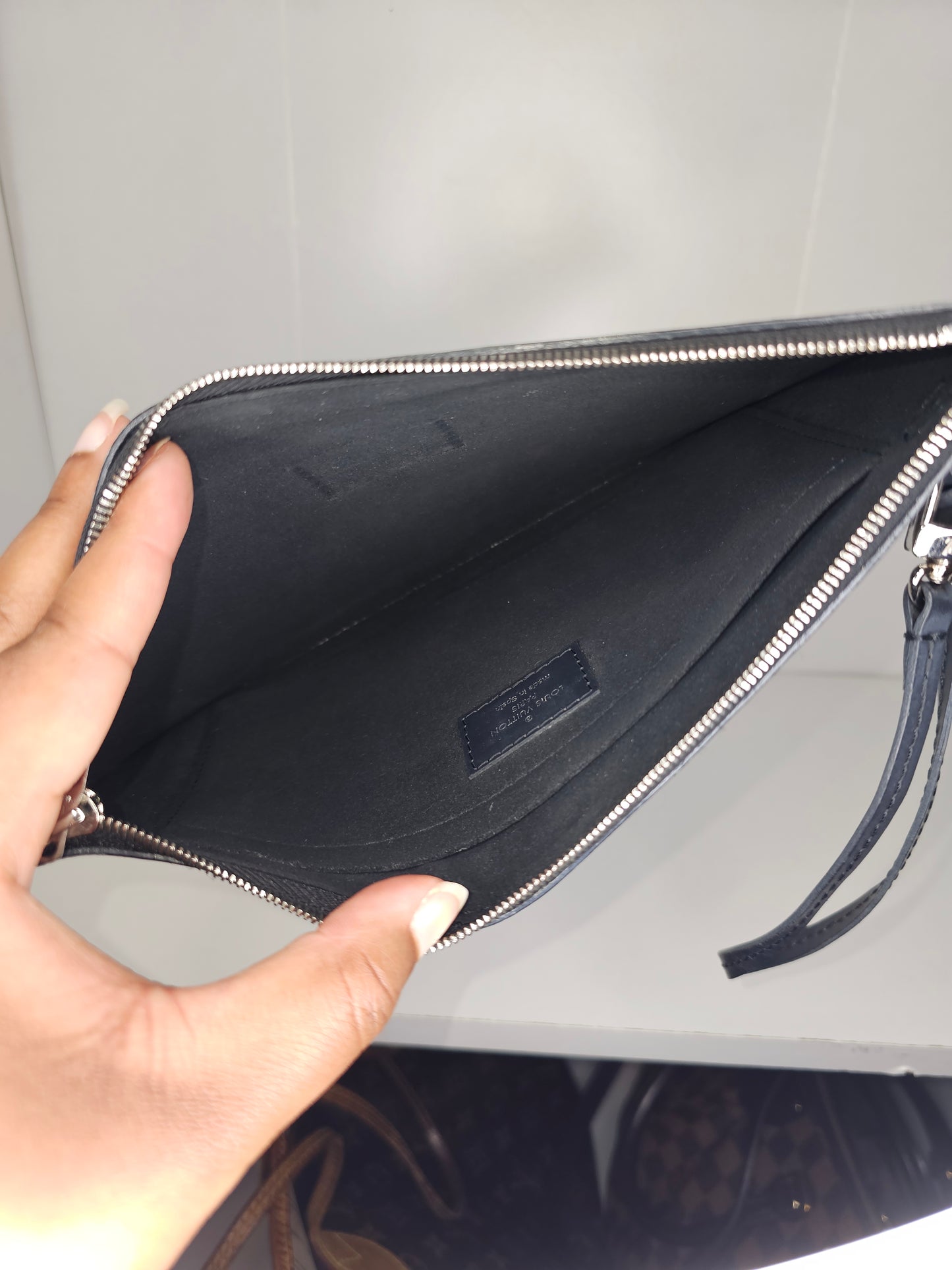 Louis Vuitton Black Epi Neverfull MM & Pochette UB0148