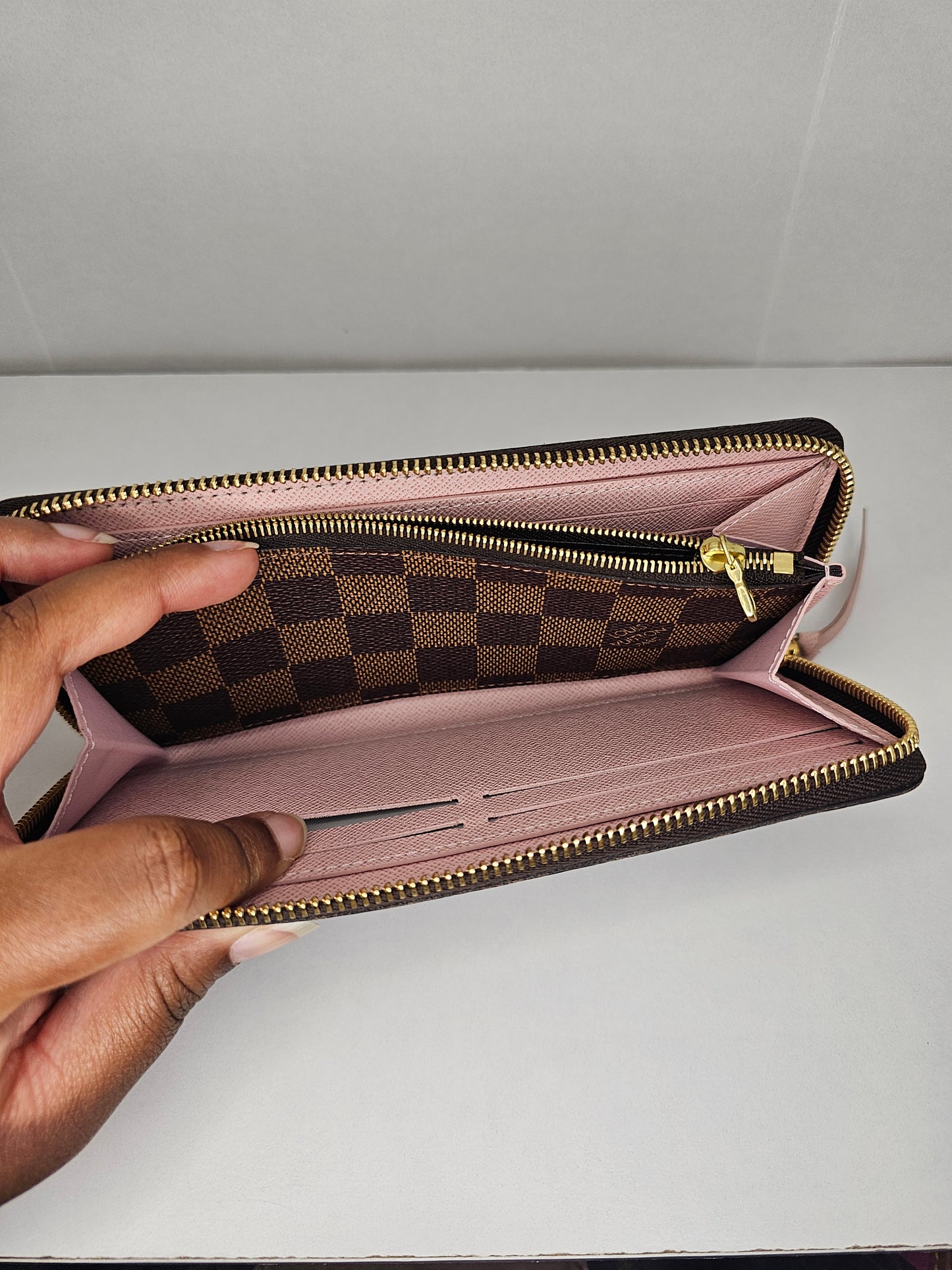 Louis Vuitton Pink Damier Ebene Clemence SD4119