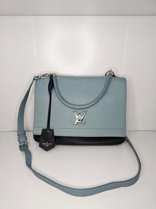Louis Vuitton Calfskin Lockme II Blue Black Crossbody FL5106