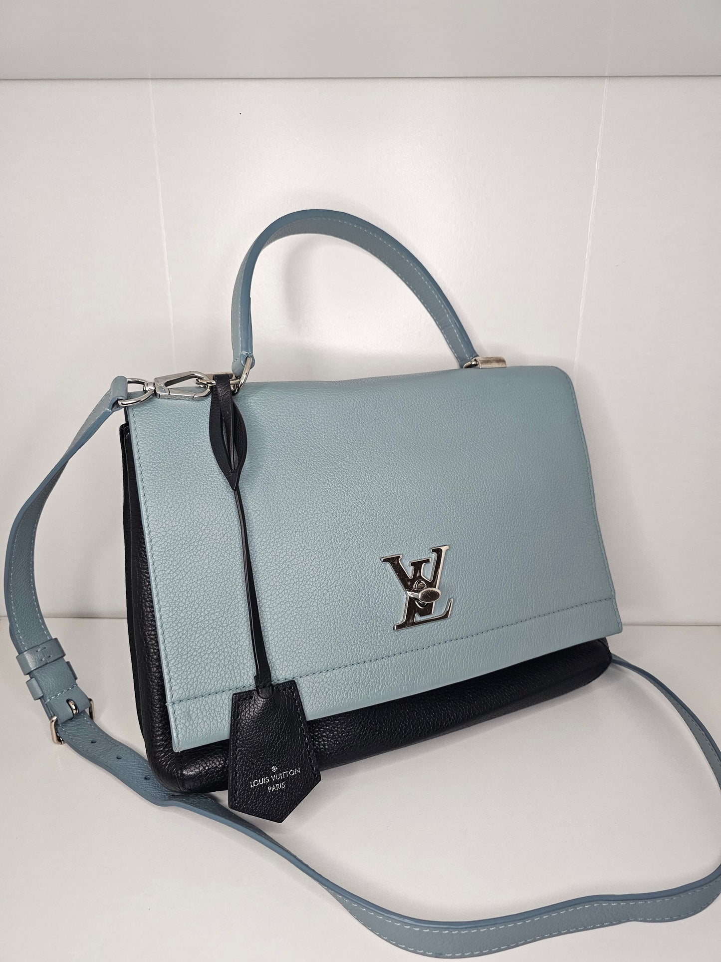 Louis Vuitton Calfskin Lockme II Blue Black Crossbody FL5106