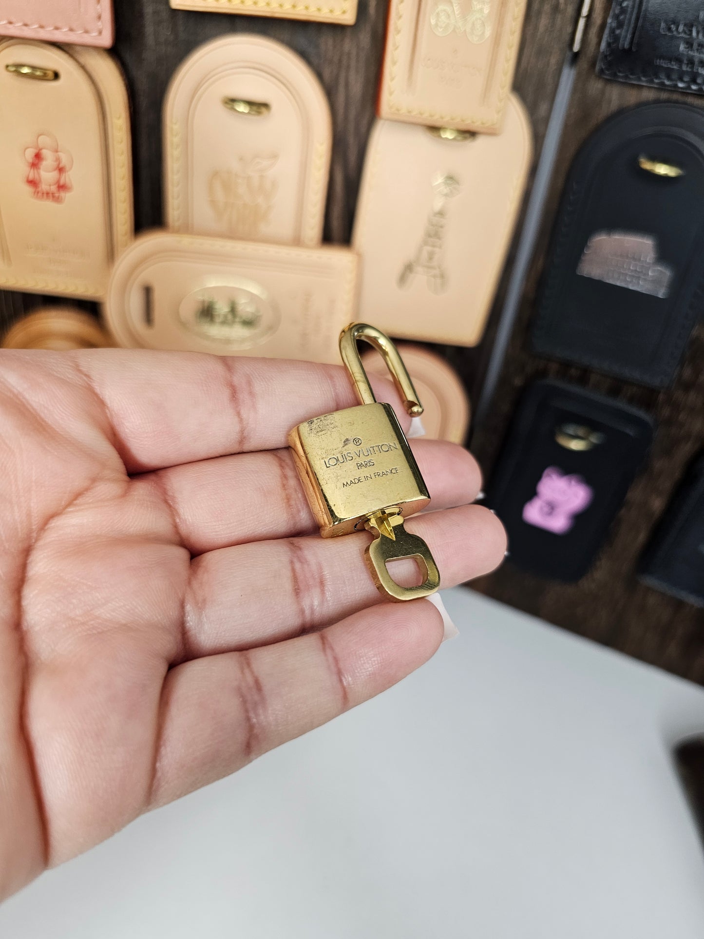 Louis Vuitton Lock and Key Set Gold Colored Brass #307