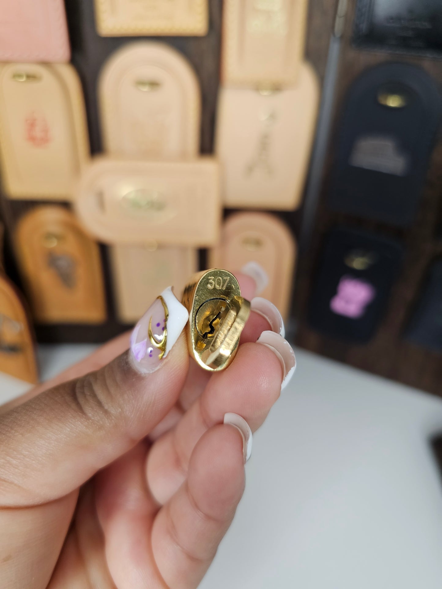 Louis Vuitton Lock and Key Set Gold Colored Brass #307