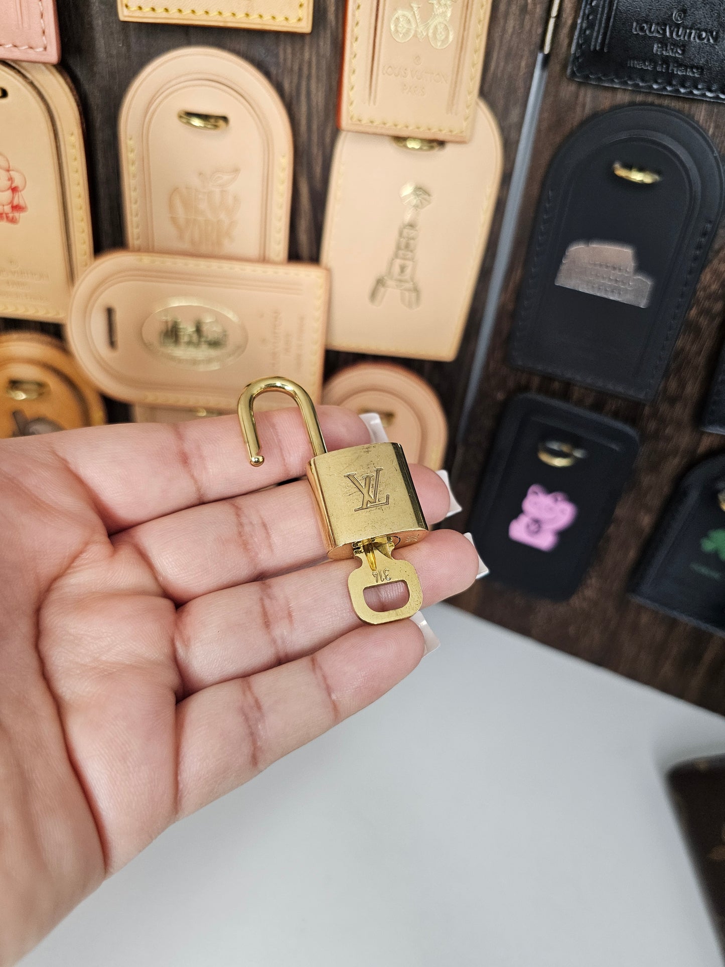 Louis Vuitton Lock and Key Set Gold Brass #314