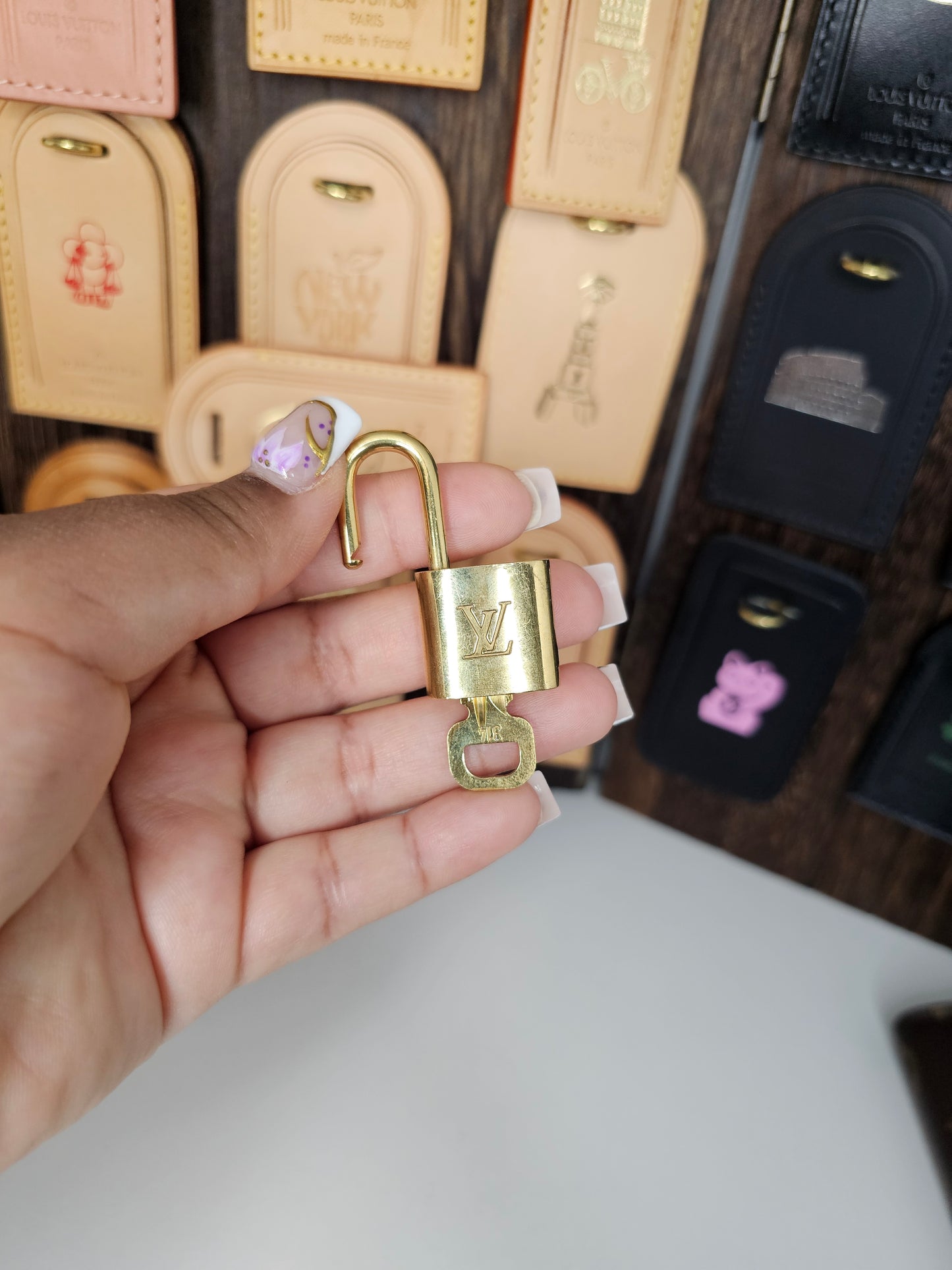 Louis Vuitton Lock and Key Set Gold Brass #314