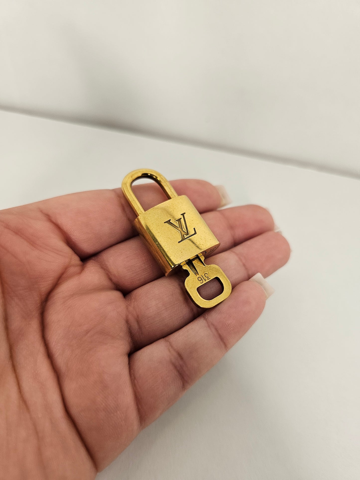 Louis Vuitton Lock and Key Set #316 Gold Colored Brass