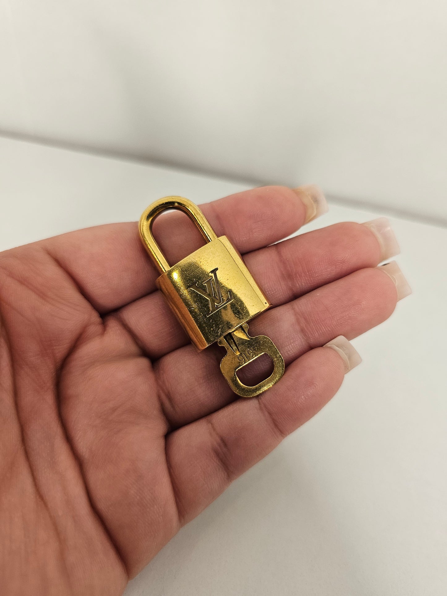 Louis Vuitton Lock and Key Set #316 Gold Colored Brass