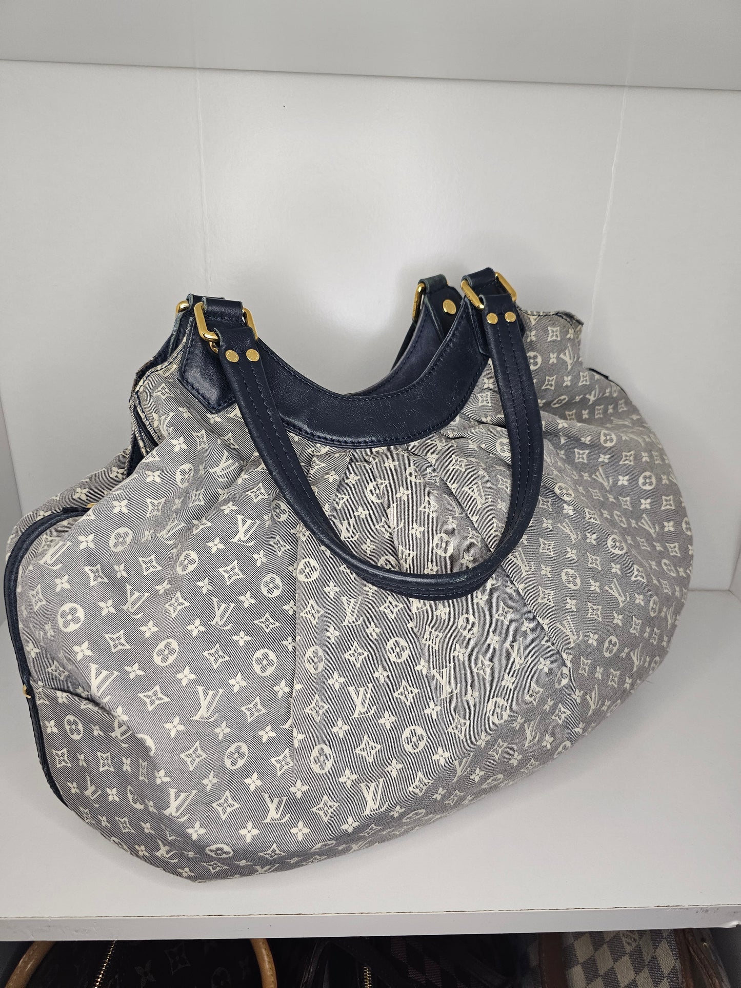 Louis Vuitton Monogram Mini Lin Blue Fantaisie Shoulder Bag TR0141