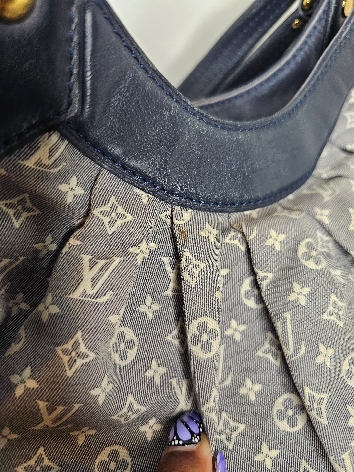 Louis Vuitton Monogram Mini Lin Blue Fantaisie Shoulder Bag TR0141
