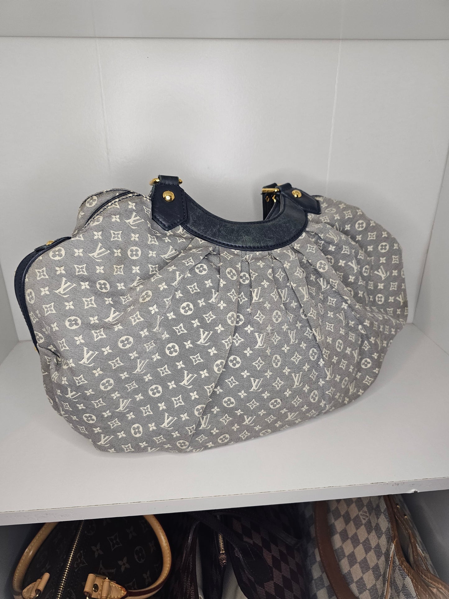 Louis Vuitton Monogram Mini Lin Blue Fantaisie Shoulder Bag TR0141