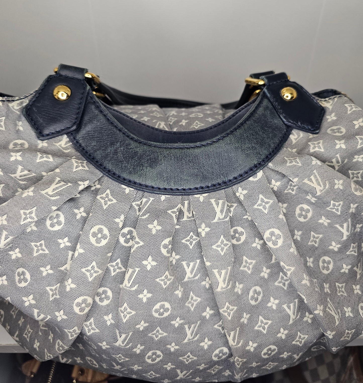 Louis Vuitton Monogram Mini Lin Blue Fantaisie Shoulder Bag TR0141