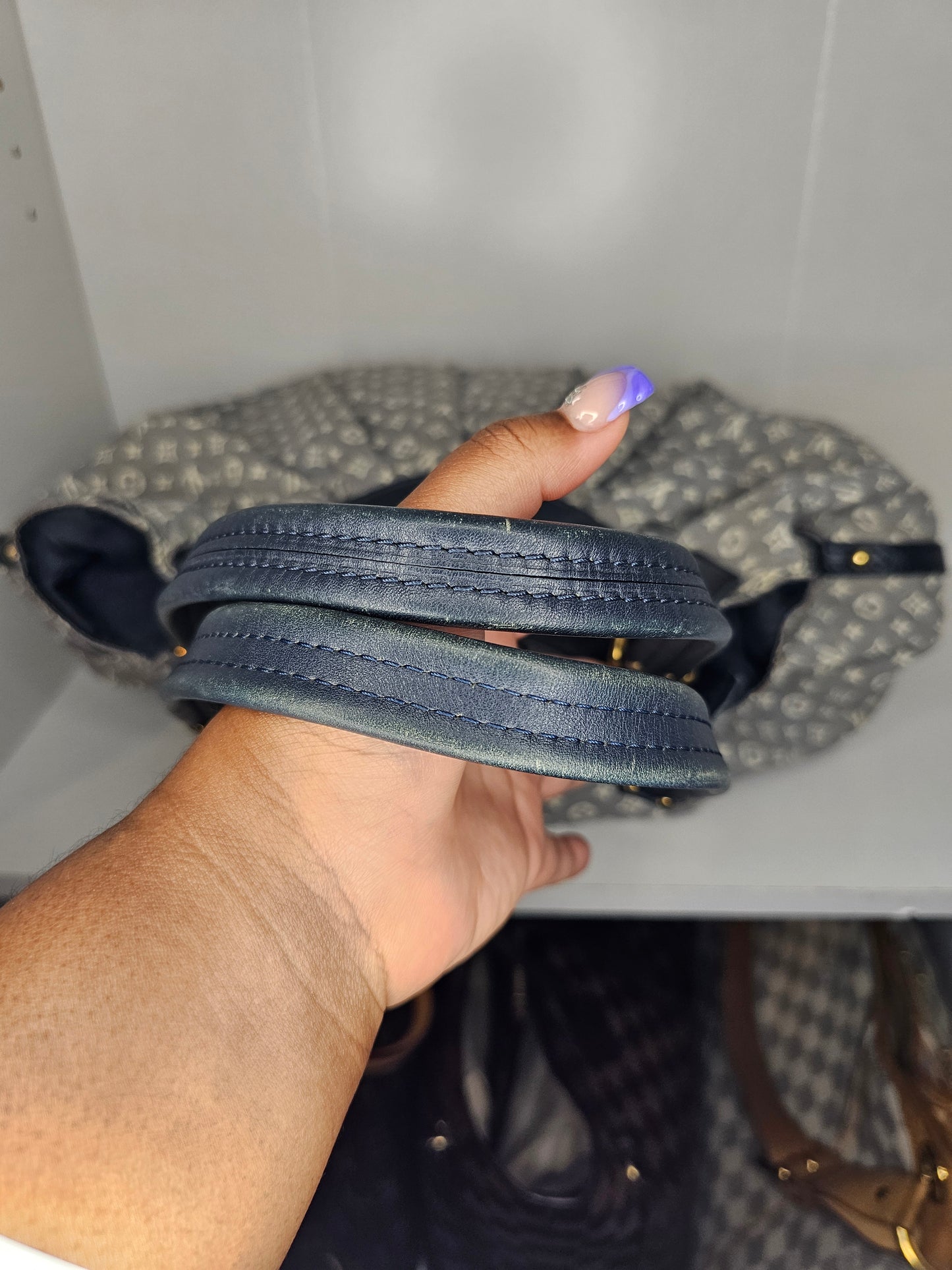 Louis Vuitton Monogram Mini Lin Blue Fantaisie Shoulder Bag TR0141