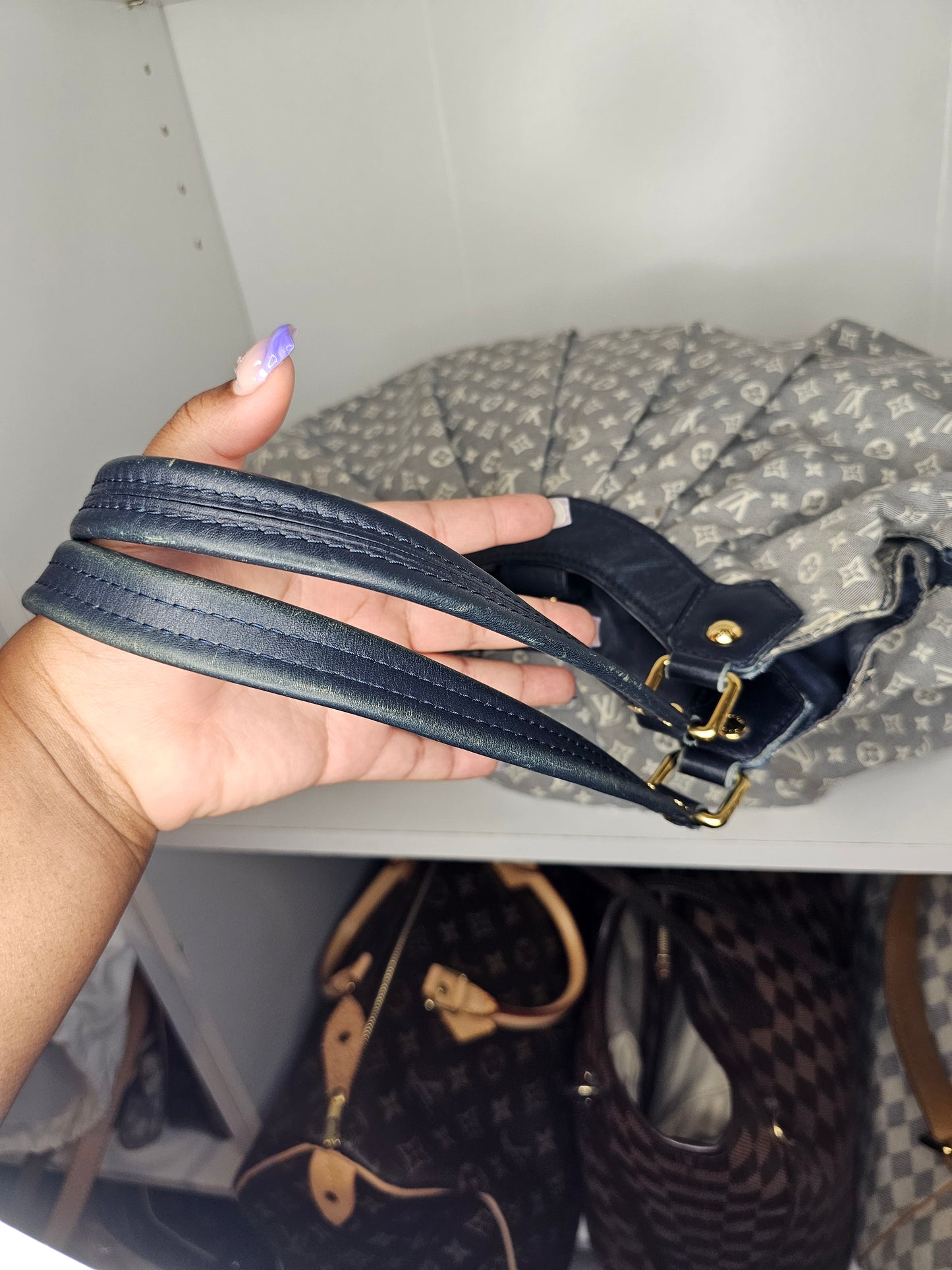Louis Vuitton Monogram Mini Lin Blue Fantaisie Shoulder Bag TR0141