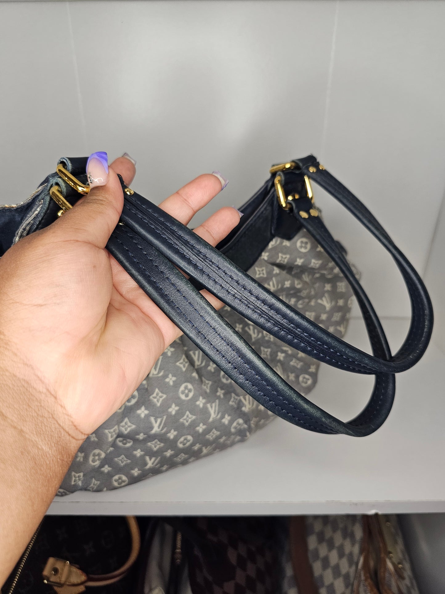 Louis Vuitton Monogram Mini Lin Blue Fantaisie Shoulder Bag TR0141