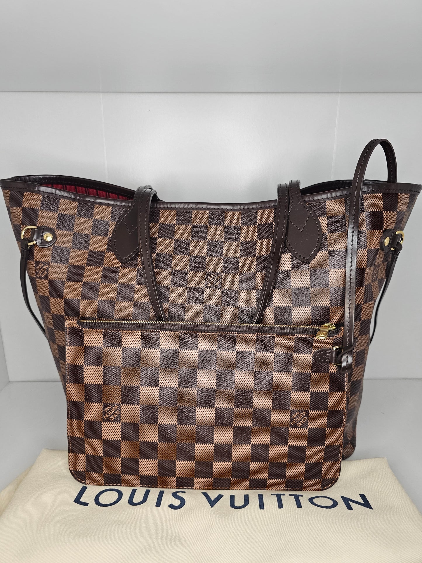 Louis Vuitton Damier Ebene Neverfull MM & Pochette SD0156