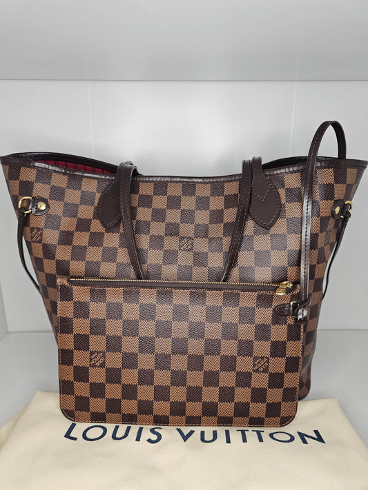 Louis Vuitton Damier Ebene Neverfull MM & Pochette SD0156