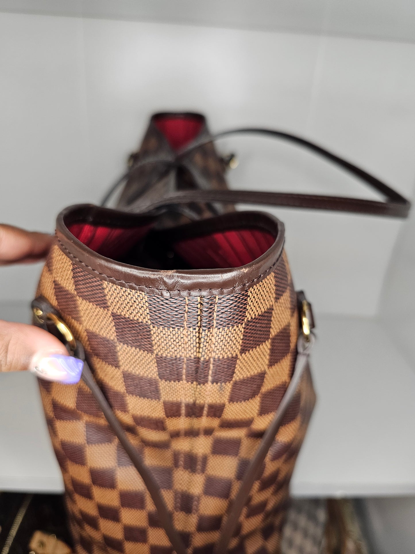 Louis Vuitton Damier Ebene Neverfull MM & Pochette SD0156
